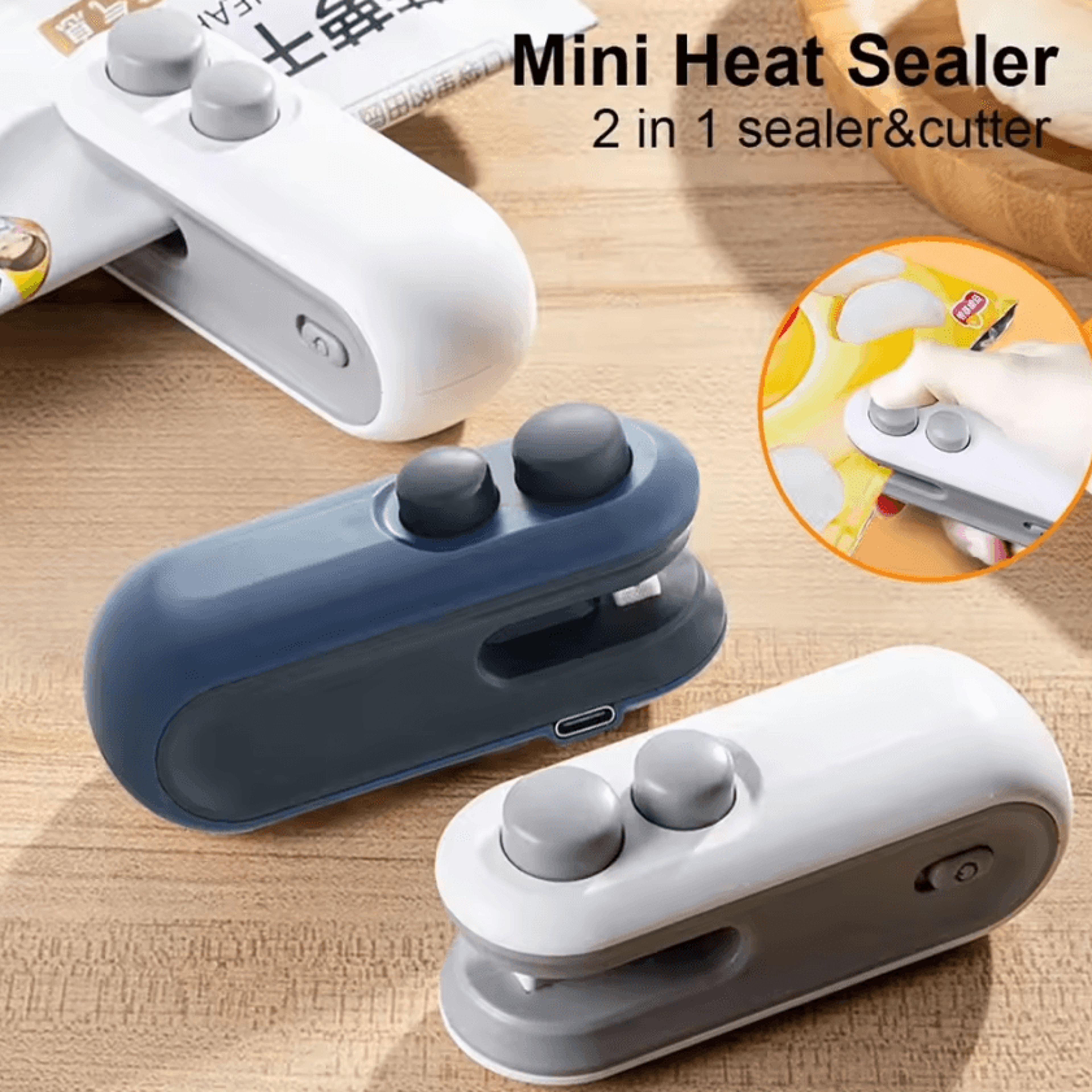 2-in-1 usb mini bag sealer – portable handheld heat sealer & cutter for food storage