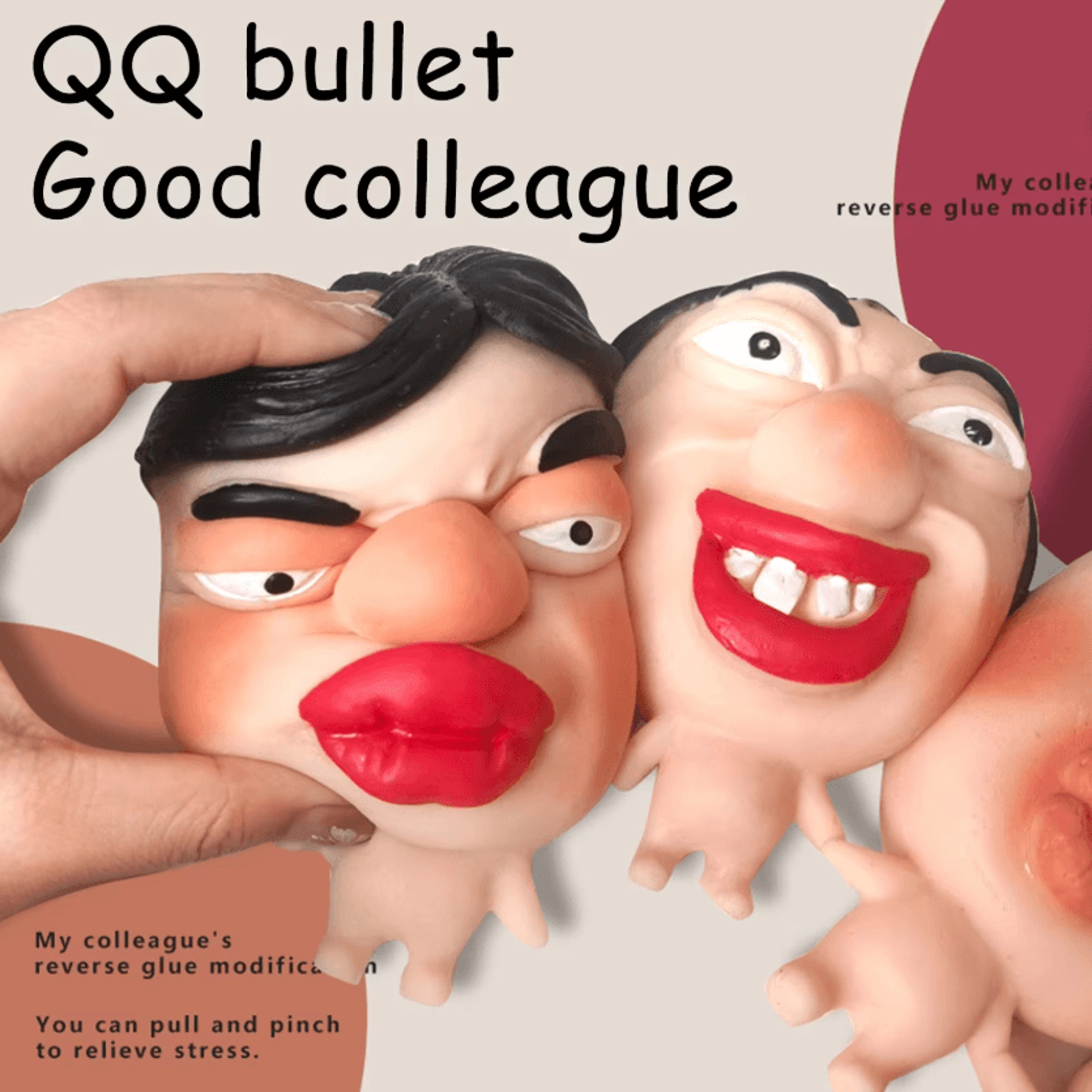 funny face squeeze stress relief toy – pinch music mask expression squishy