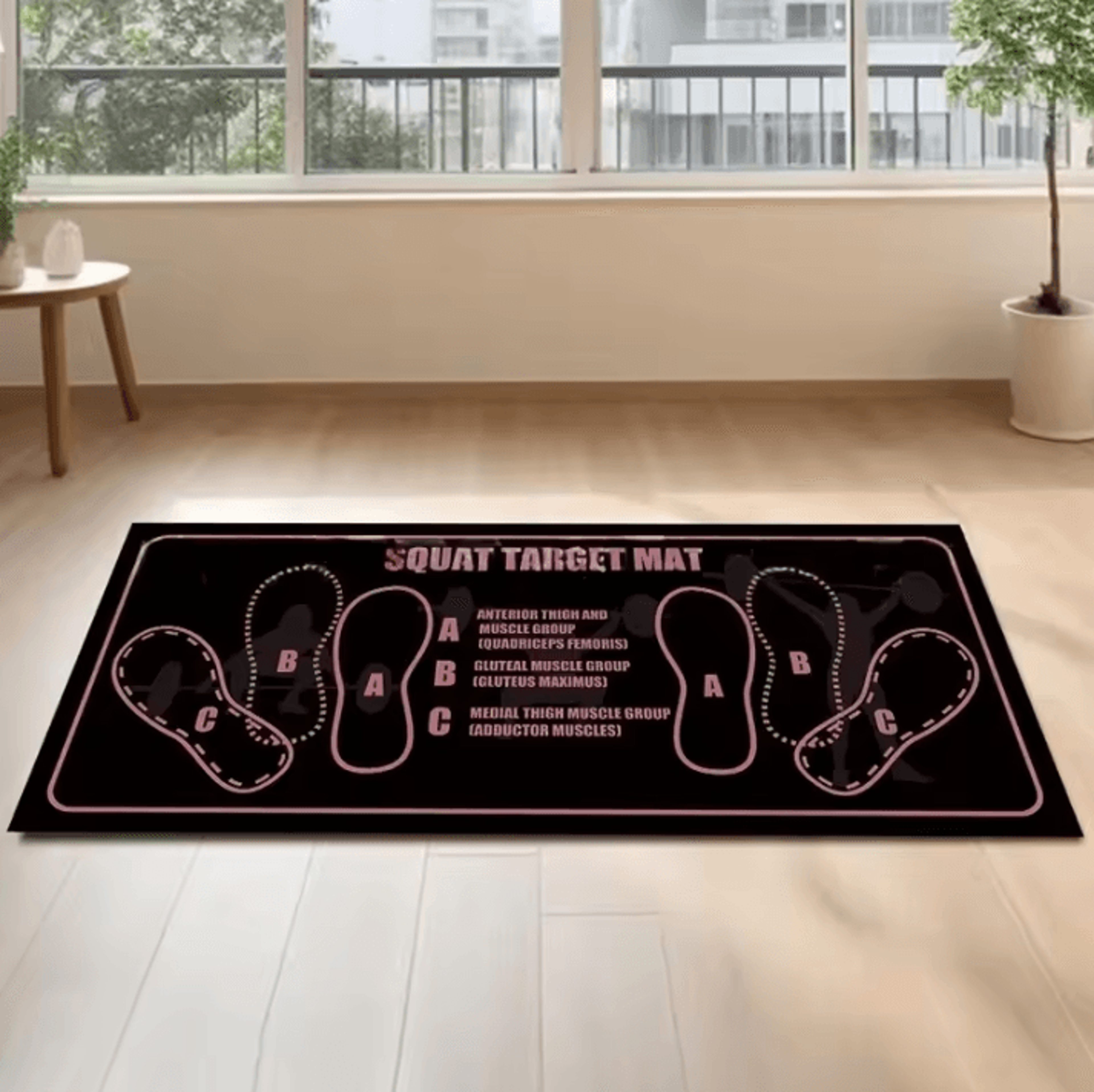 NonSlip Squat Exercise Mat For Home Workouts  Durable TwoTone Fitness Floor Pad With Guide 6