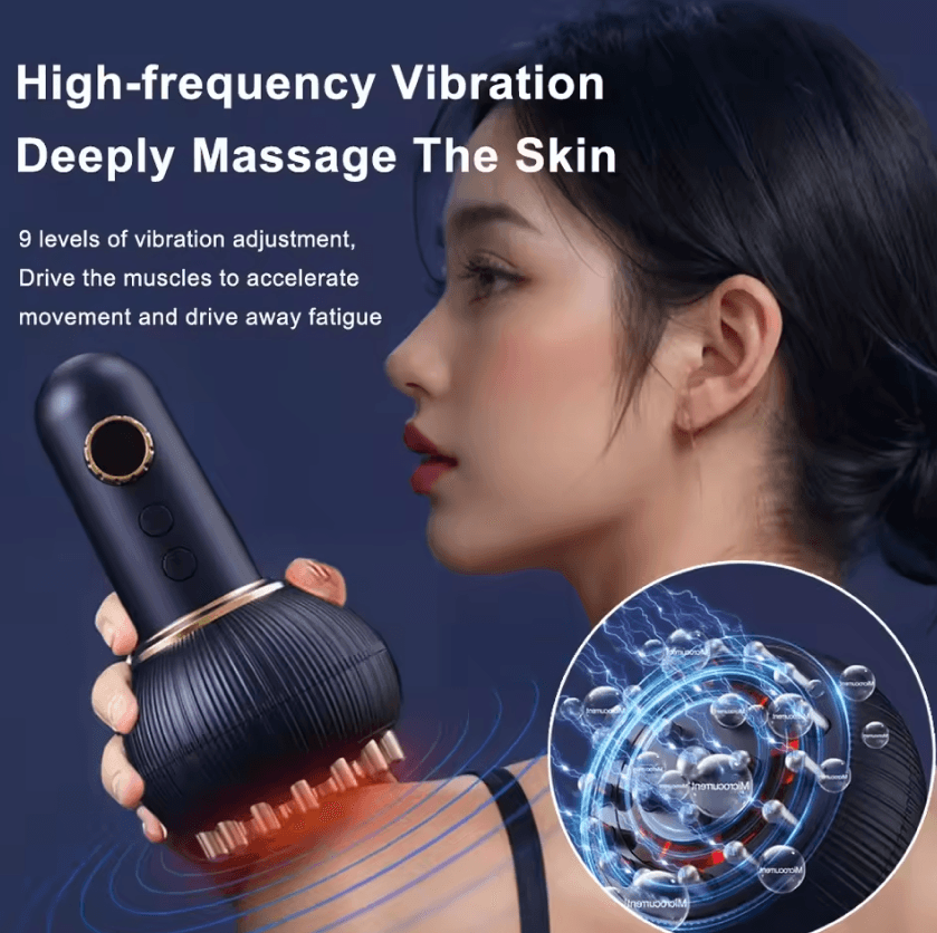 ems electric gua sha massager with heat & vibration – portable microcurrent body sculpting tool