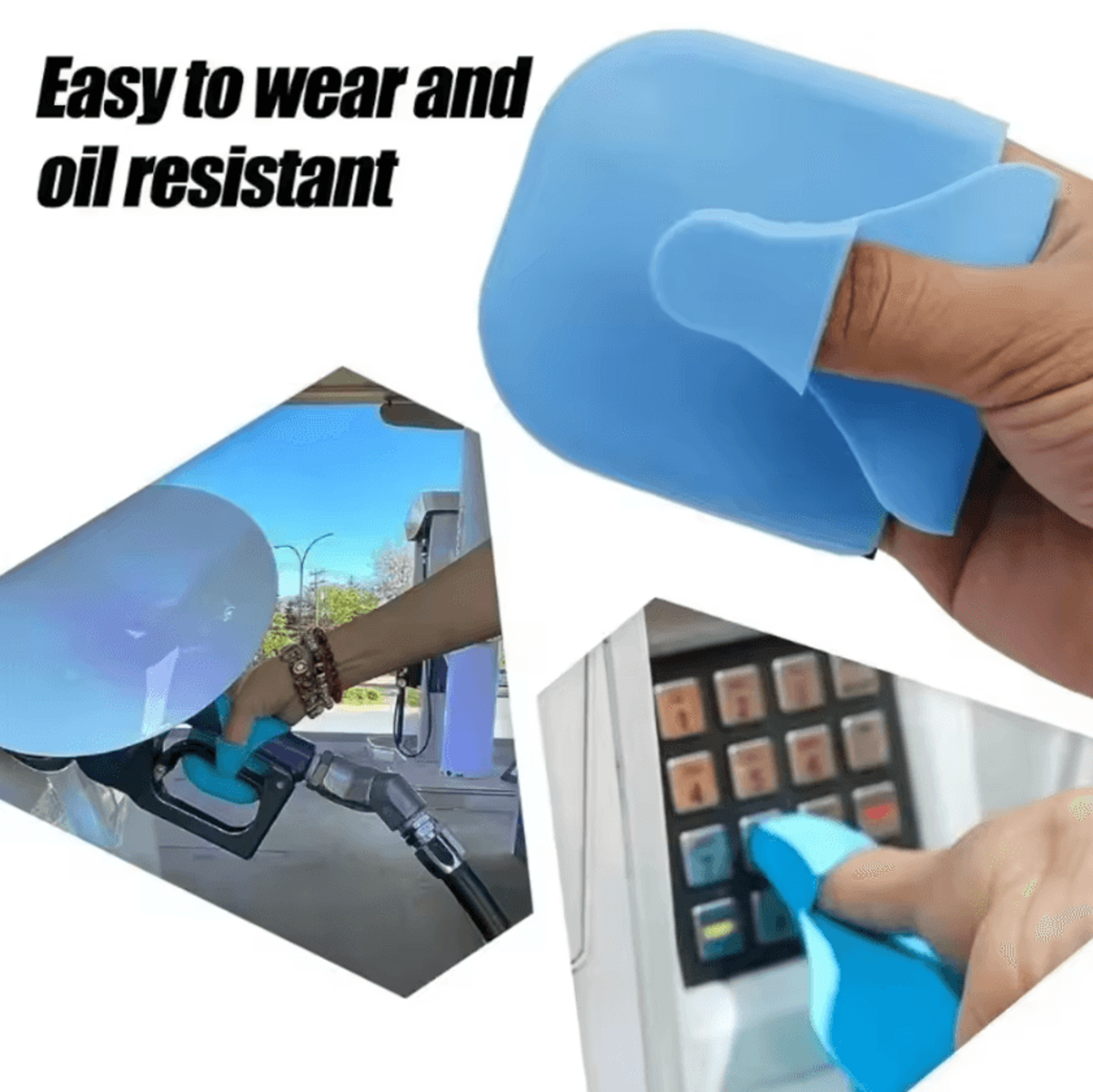 reusable silicone refueling gloves – non-slip gas pump protective glove for clean & safe refueling