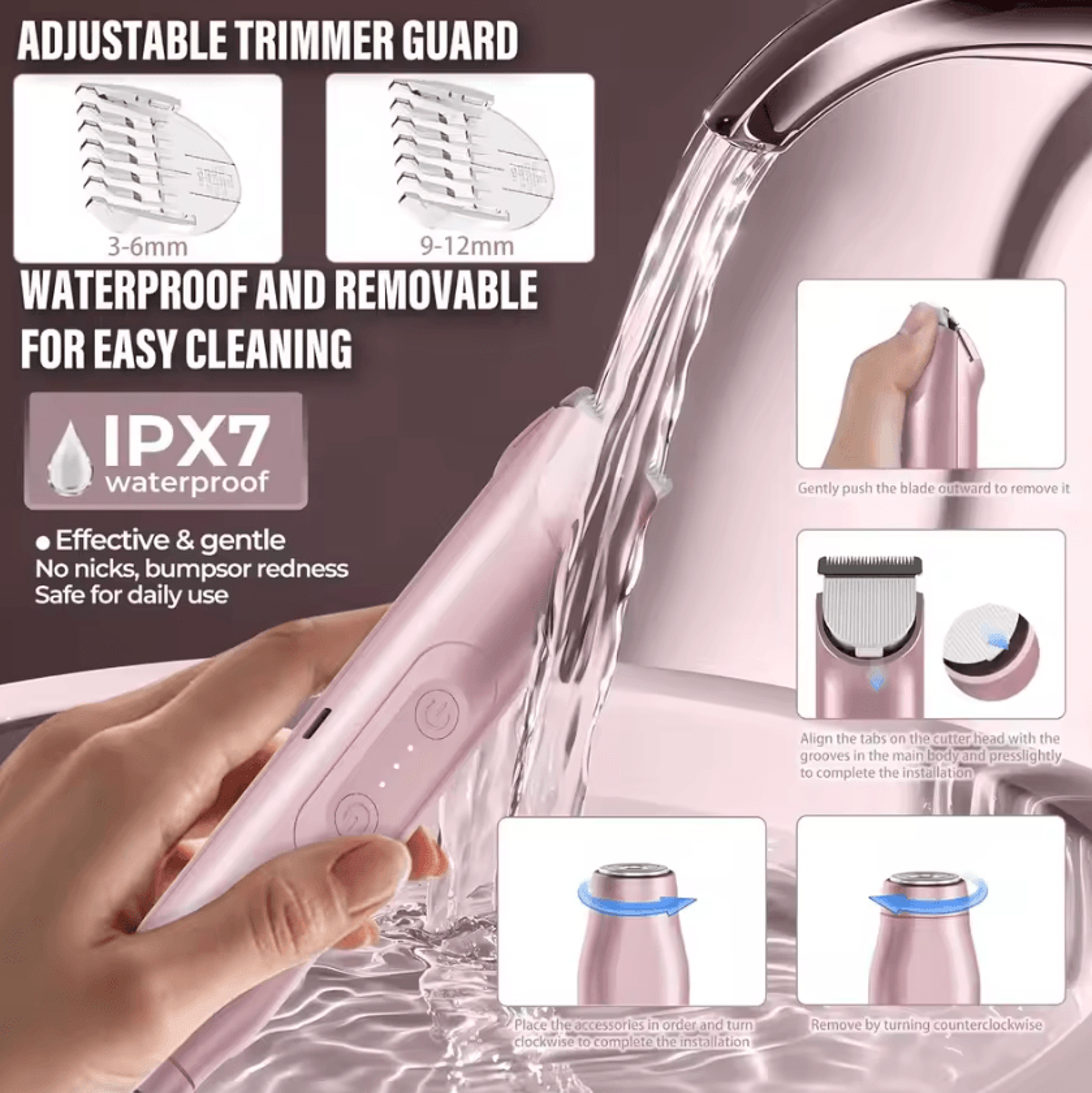 2in1 Electric Shaver For Women  Rechargeable Bikini Trimmer  Epilator Razor For Face  Body 4