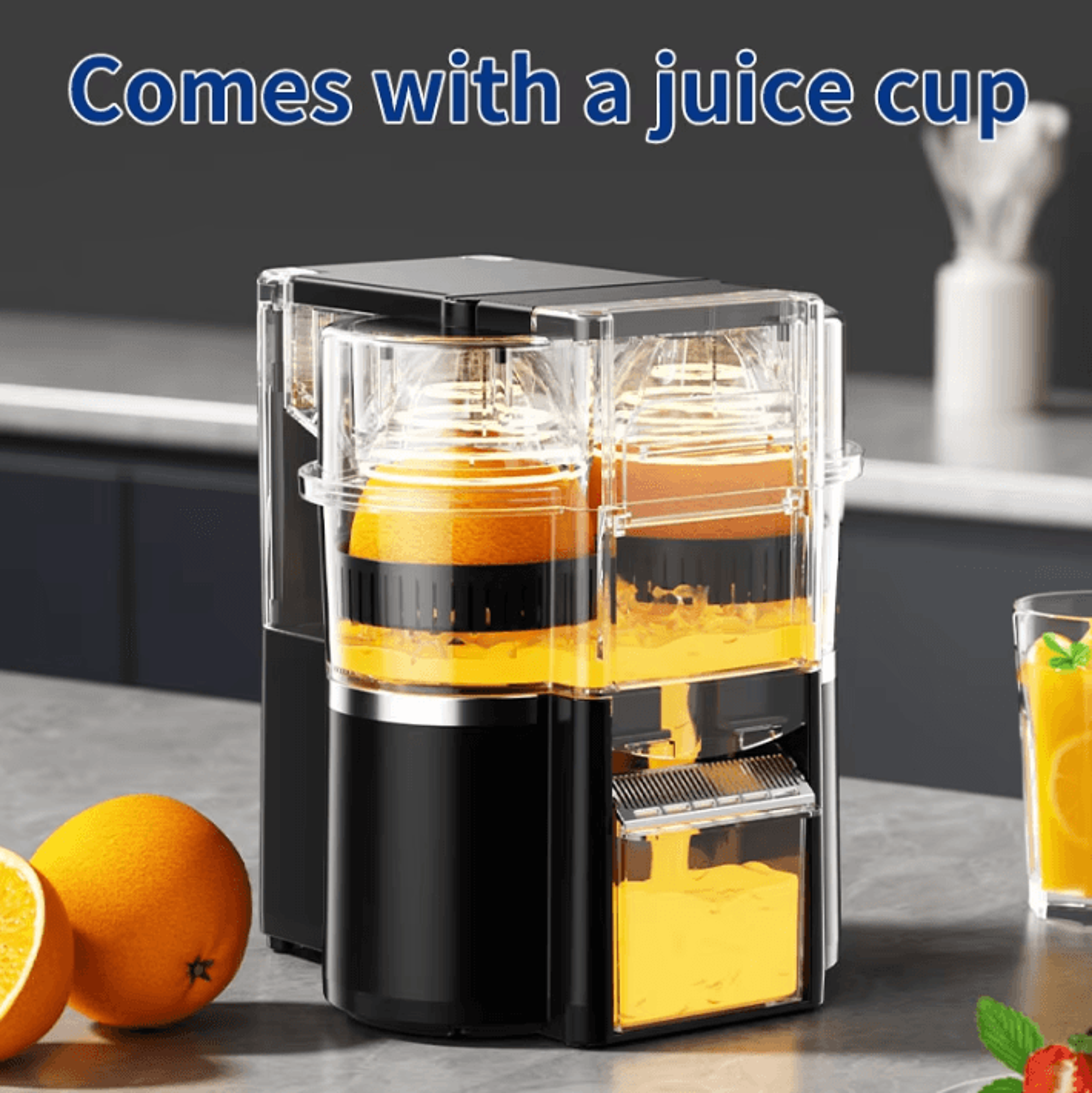 dual-head electric citrus juicer machine – high-yield orange & lemon juicer with cleaning brush
