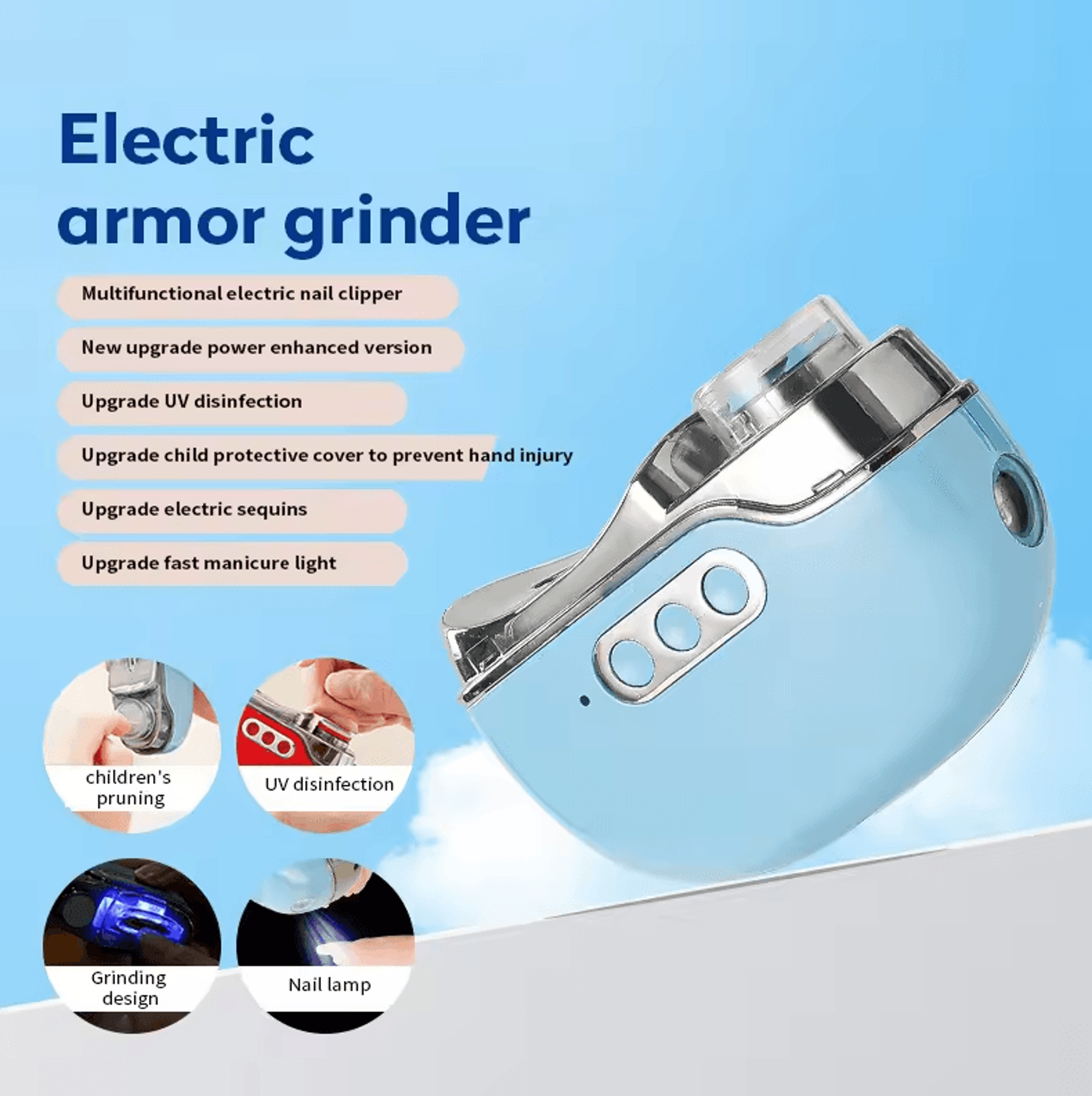 4in1 Electric Nail Clipper  UV Dryer Kit  Automatic Trimmer Grinder  Polisher 5