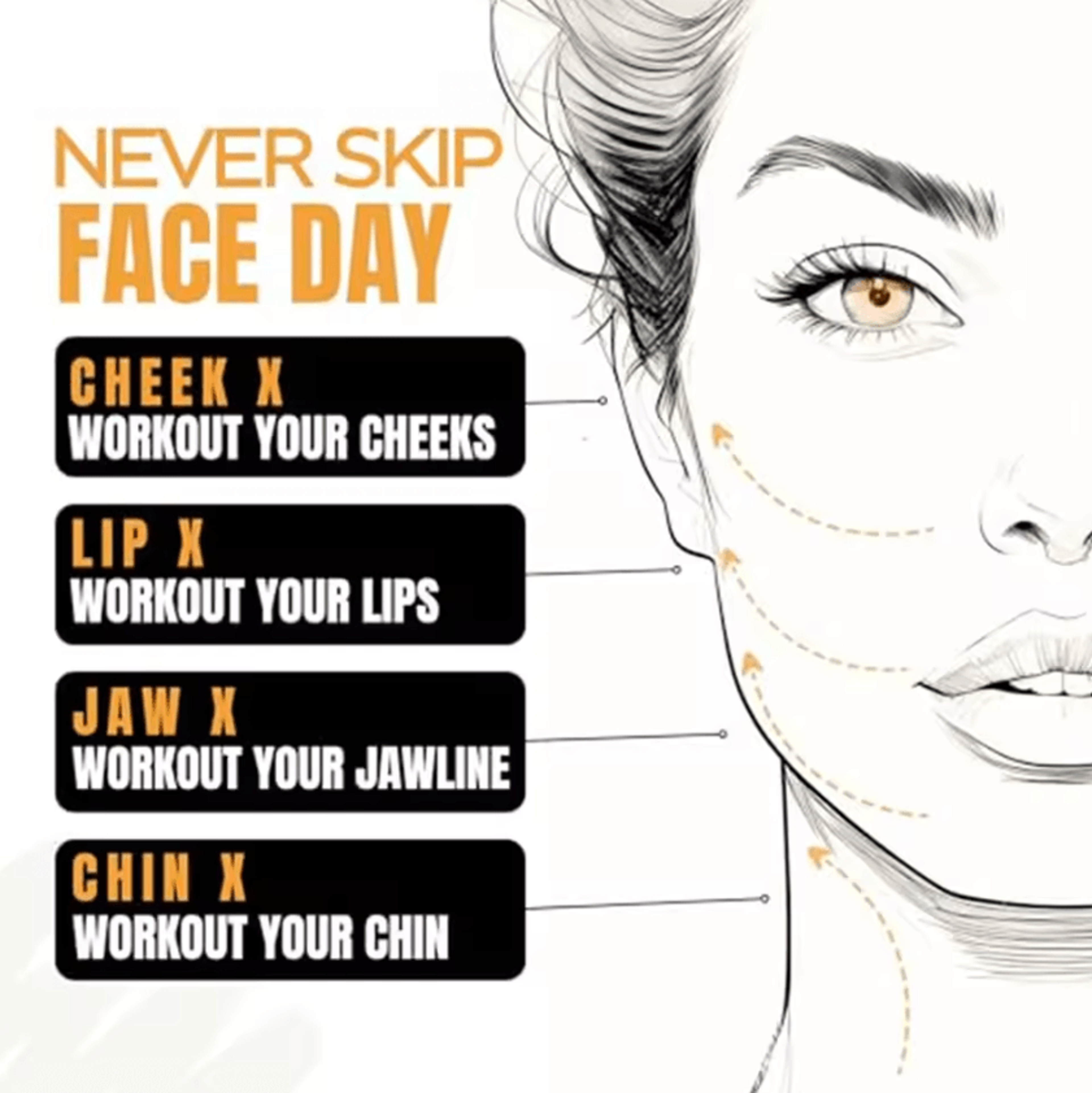 4in1 Face Sculpting Gym Kit  Jawline Cheek  Neck Toning Facial Exercise Tools 3
