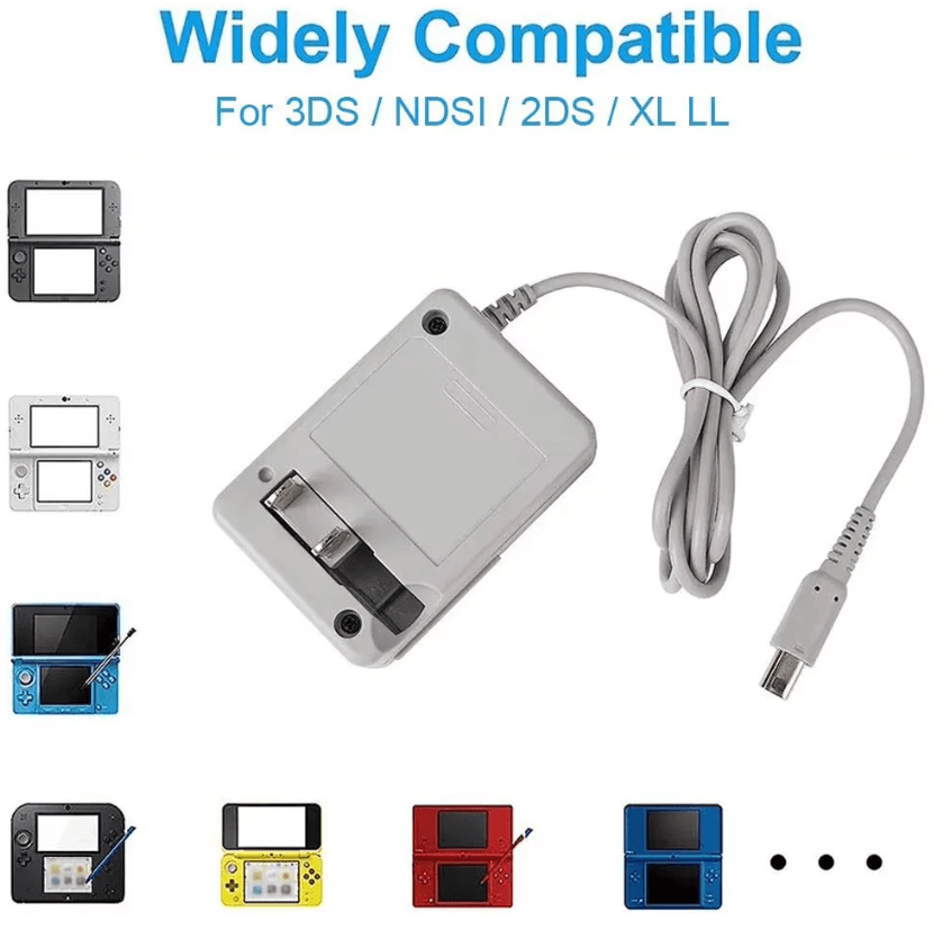 PowerPlay Universal Nintendo 3DS Charger  AC Adapter For 3DS  2DS  DSi USEU Plug 2