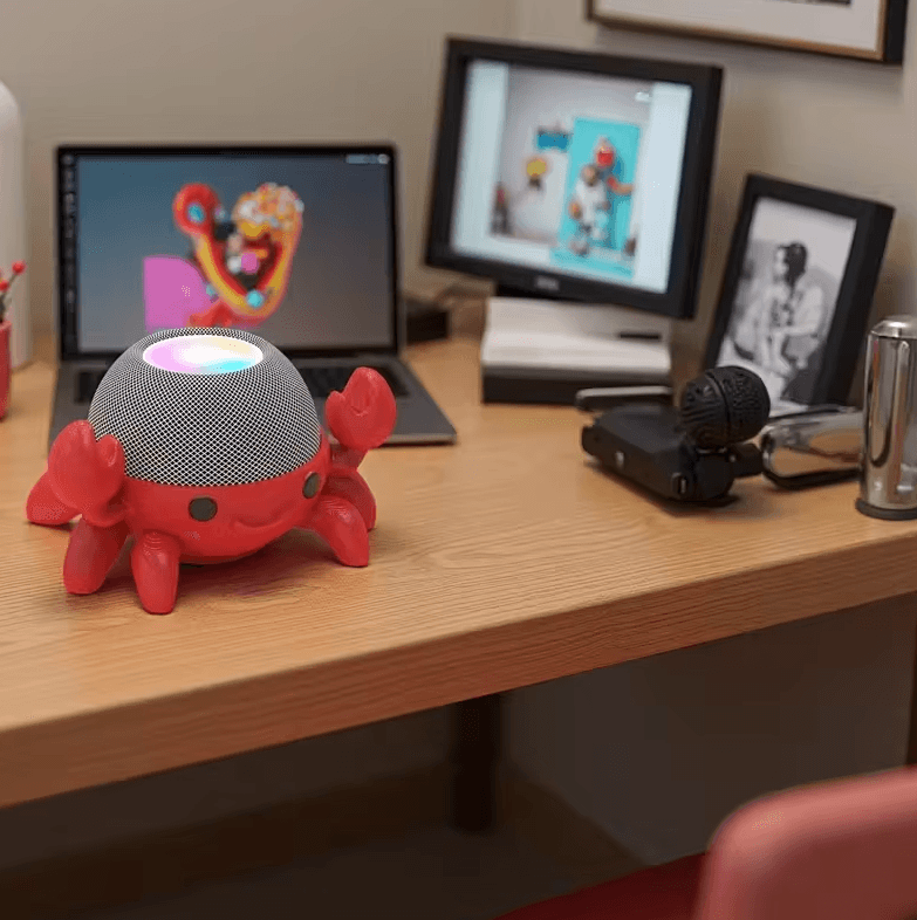 Cute Crab Audio Stand For Alexa Echo Dot 45  Durable Decorative Speaker Holder 0
