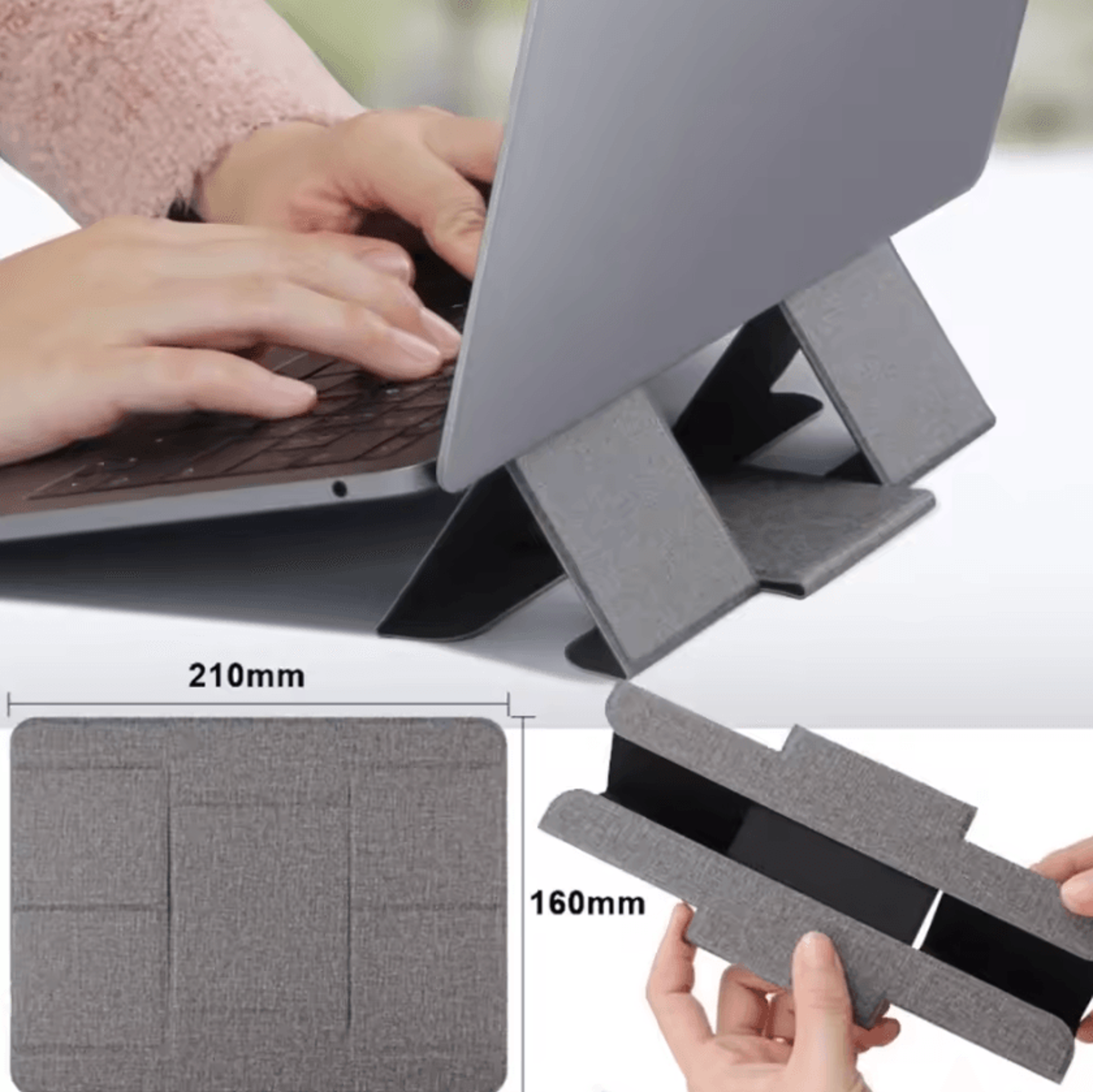 Foldable PU Laptop  Tablet Stand  Adjustable Portable Desk Holder Up To 16 0