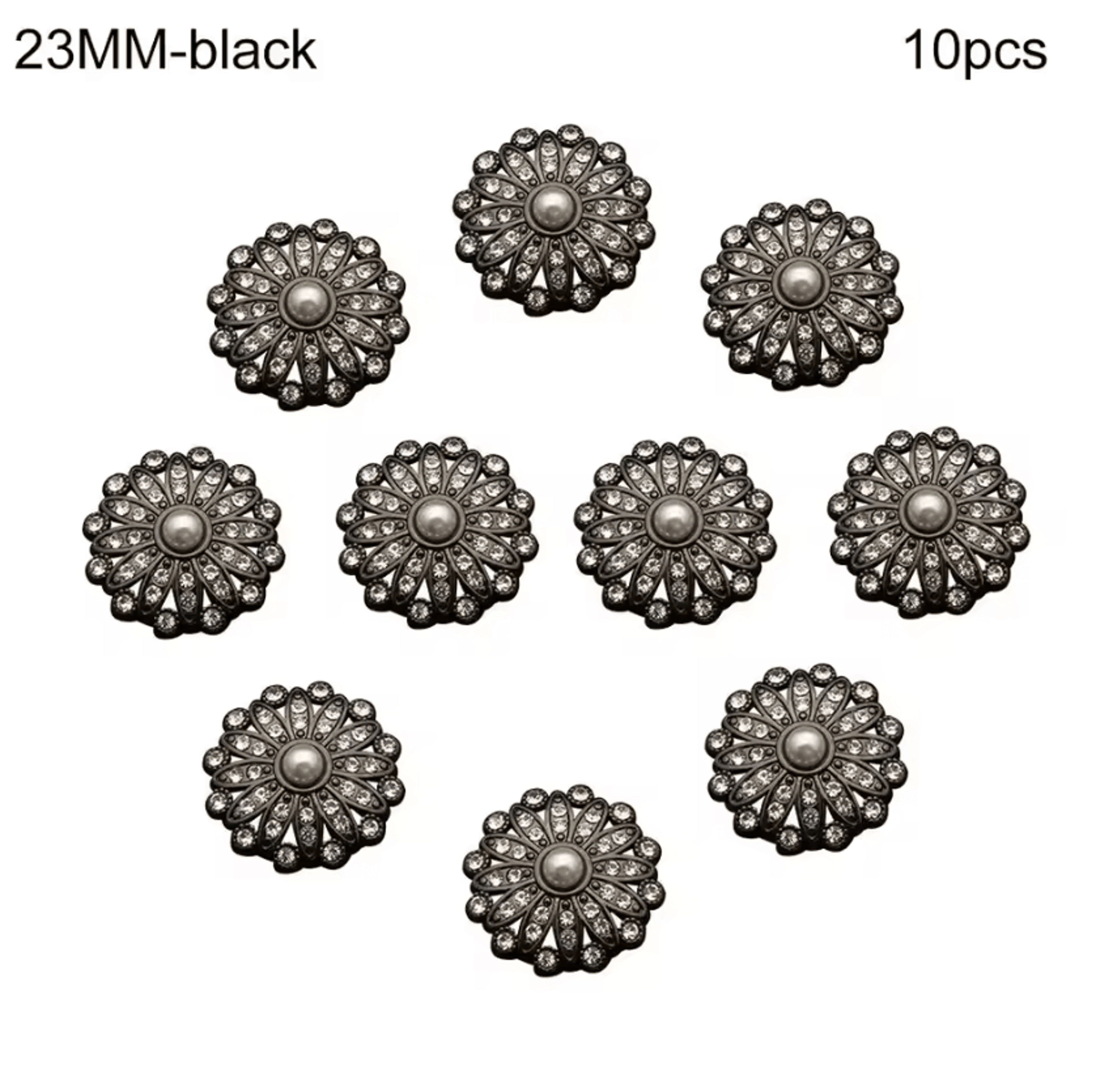 Vintage Pearl Diamond Metal Buttons Set  Elegant DIY Sewing  Clothing Accessories 10pcs 10