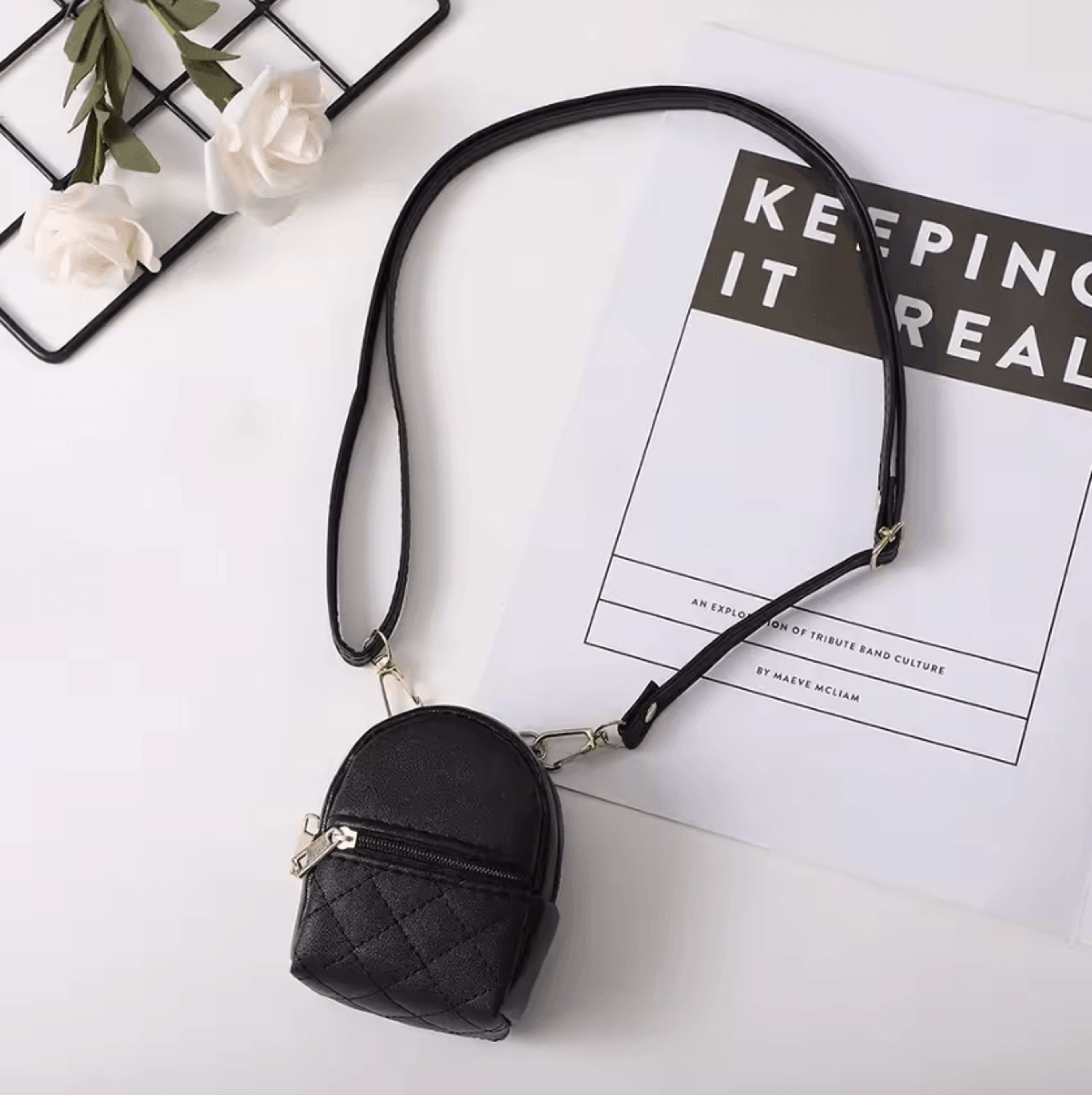Mini PU Leather Crossbody Coin Purse  Lightweight Makeup  Everyday Essentials Bag 2