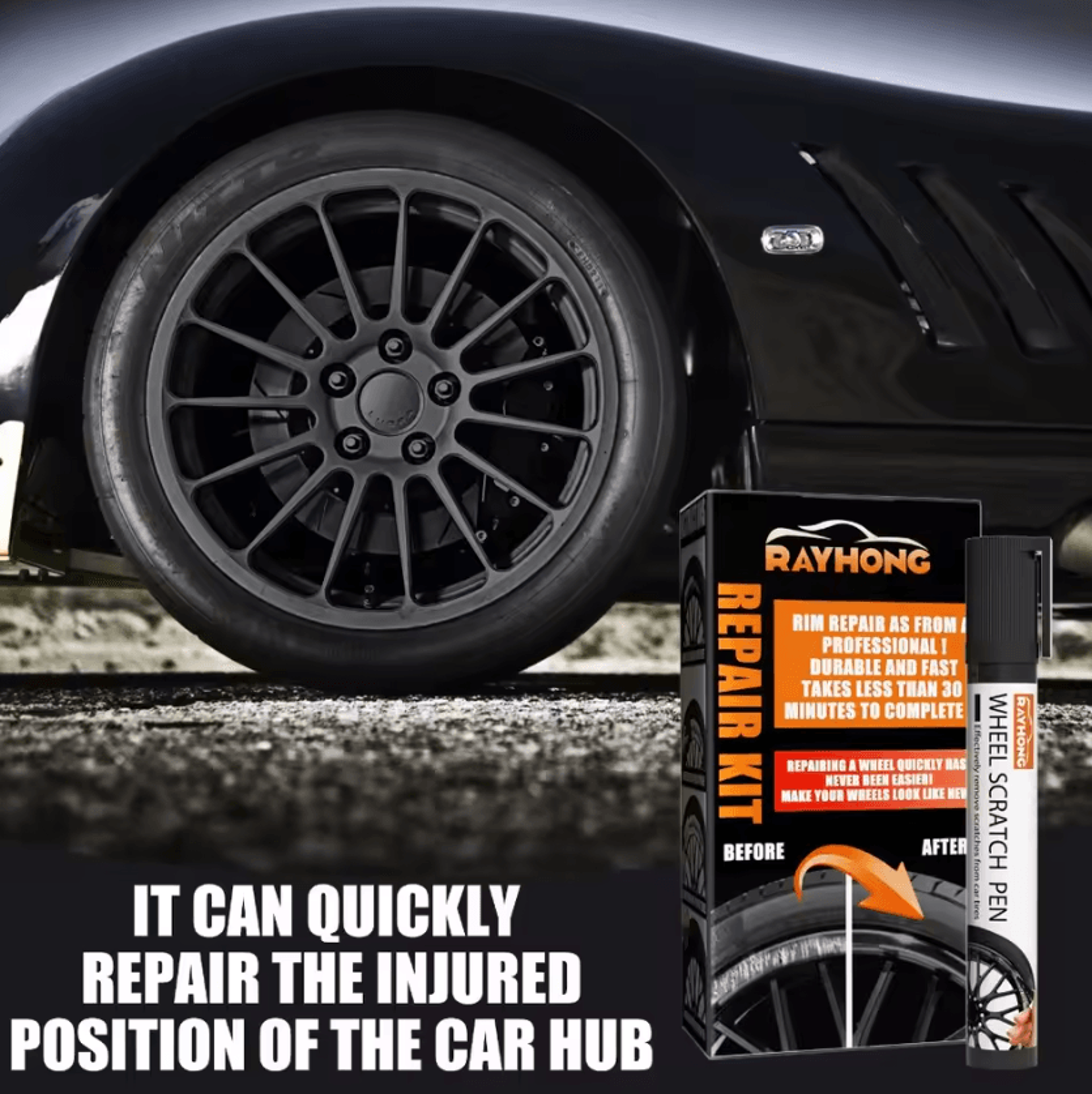 RimFix Pro Universal Wheel Scratch Repair Kit  DIY Alloy Rim Paint  Restoration Tool 1