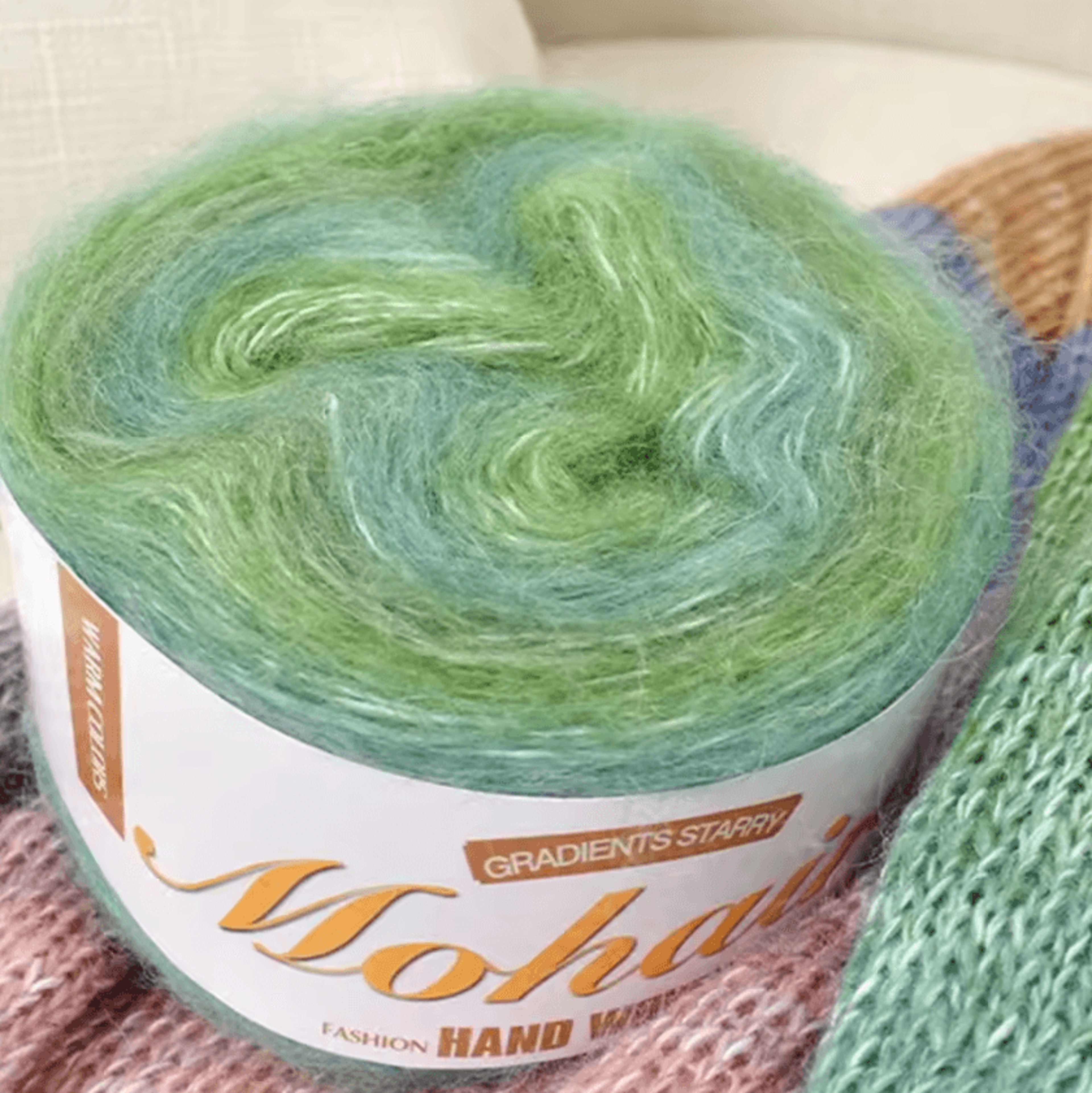 RainbowSoft 250M Gradient Cake Yarn  Organic Cotton Blend Crochet  Knitting Yarn 1