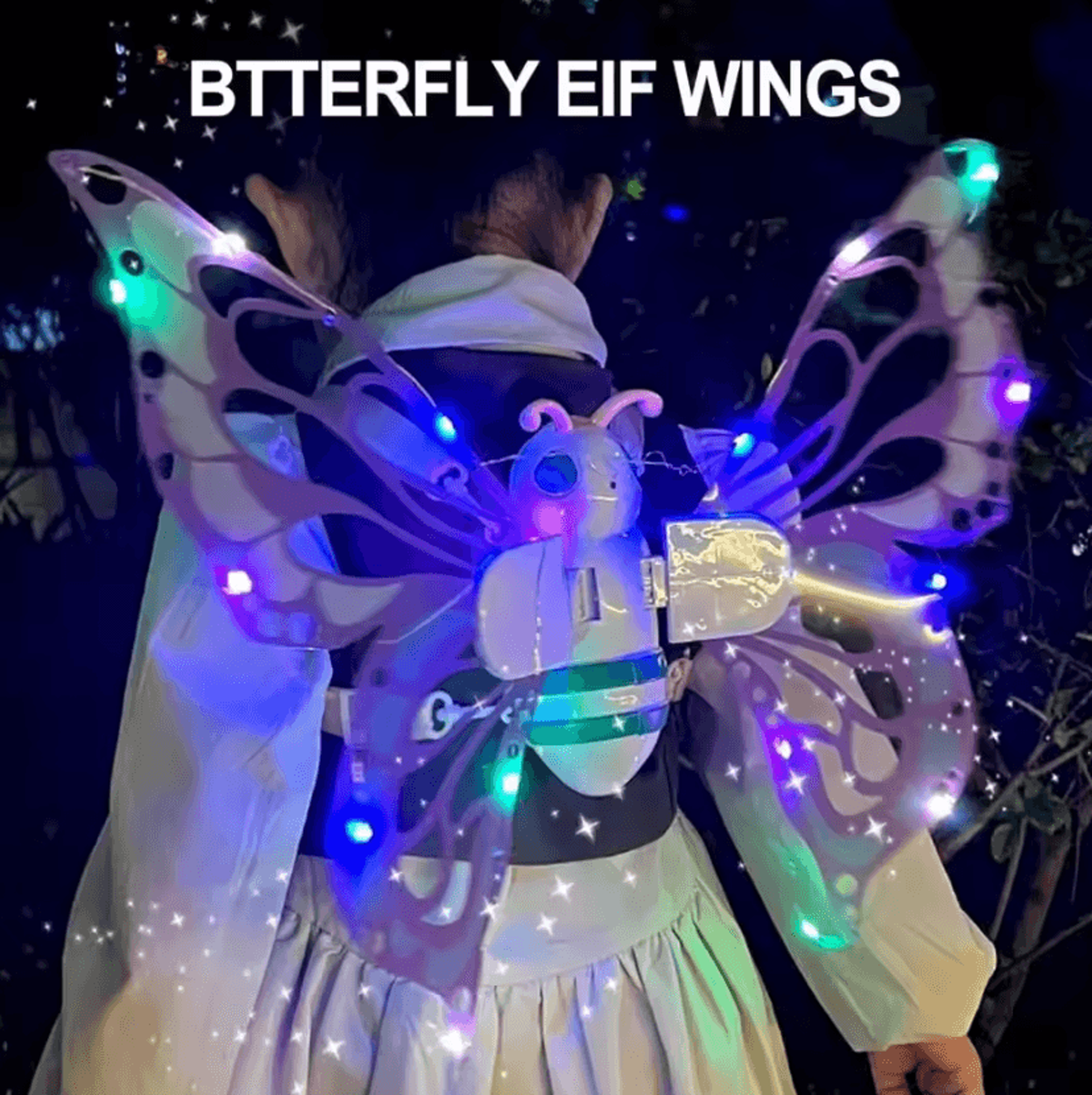 magical led fairy wings for kids – light-up moving butterfly costume