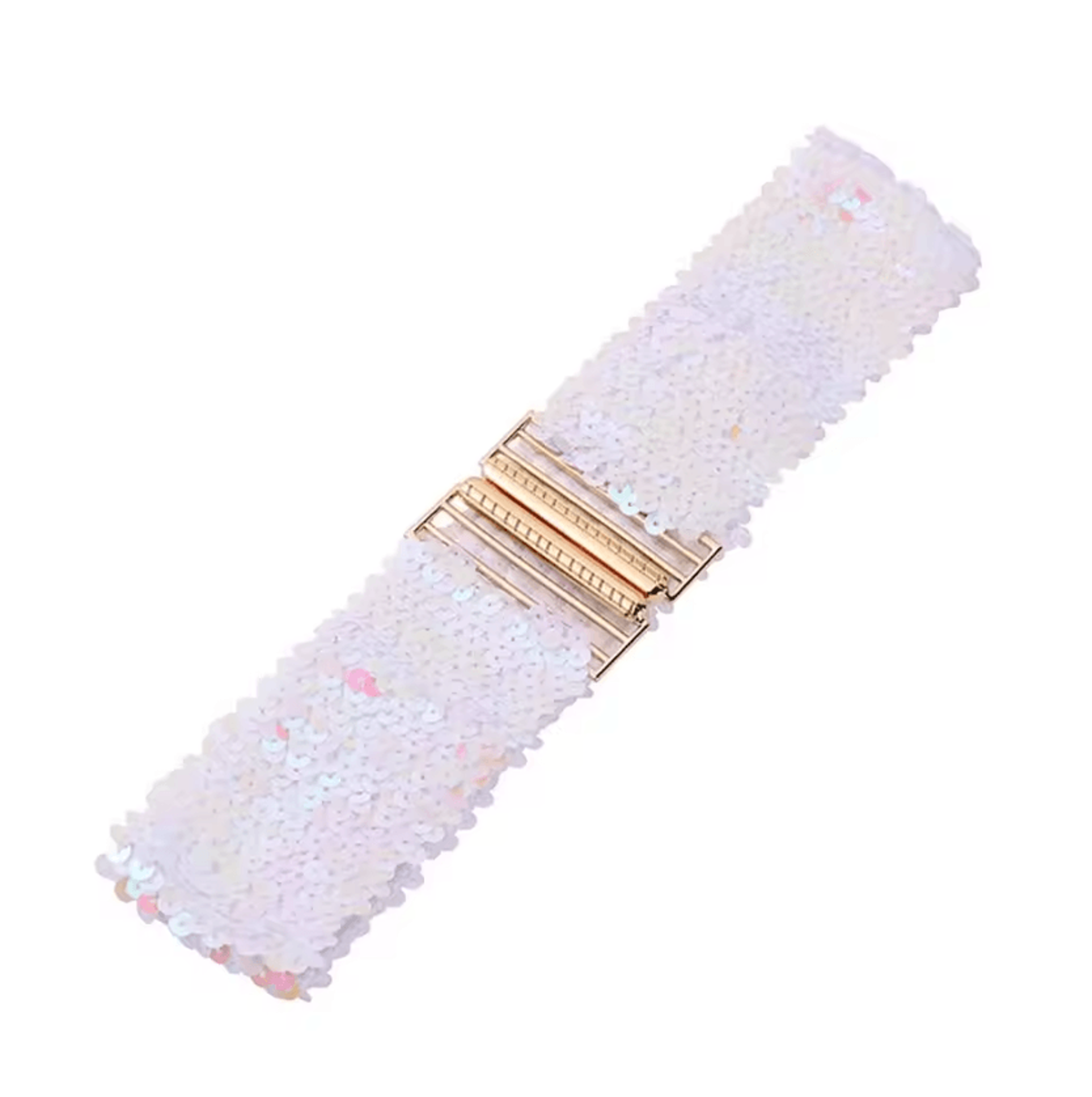 Gold Sequin Elastic Waist Belt  Wide Stretch Sparkle Corset Band 6