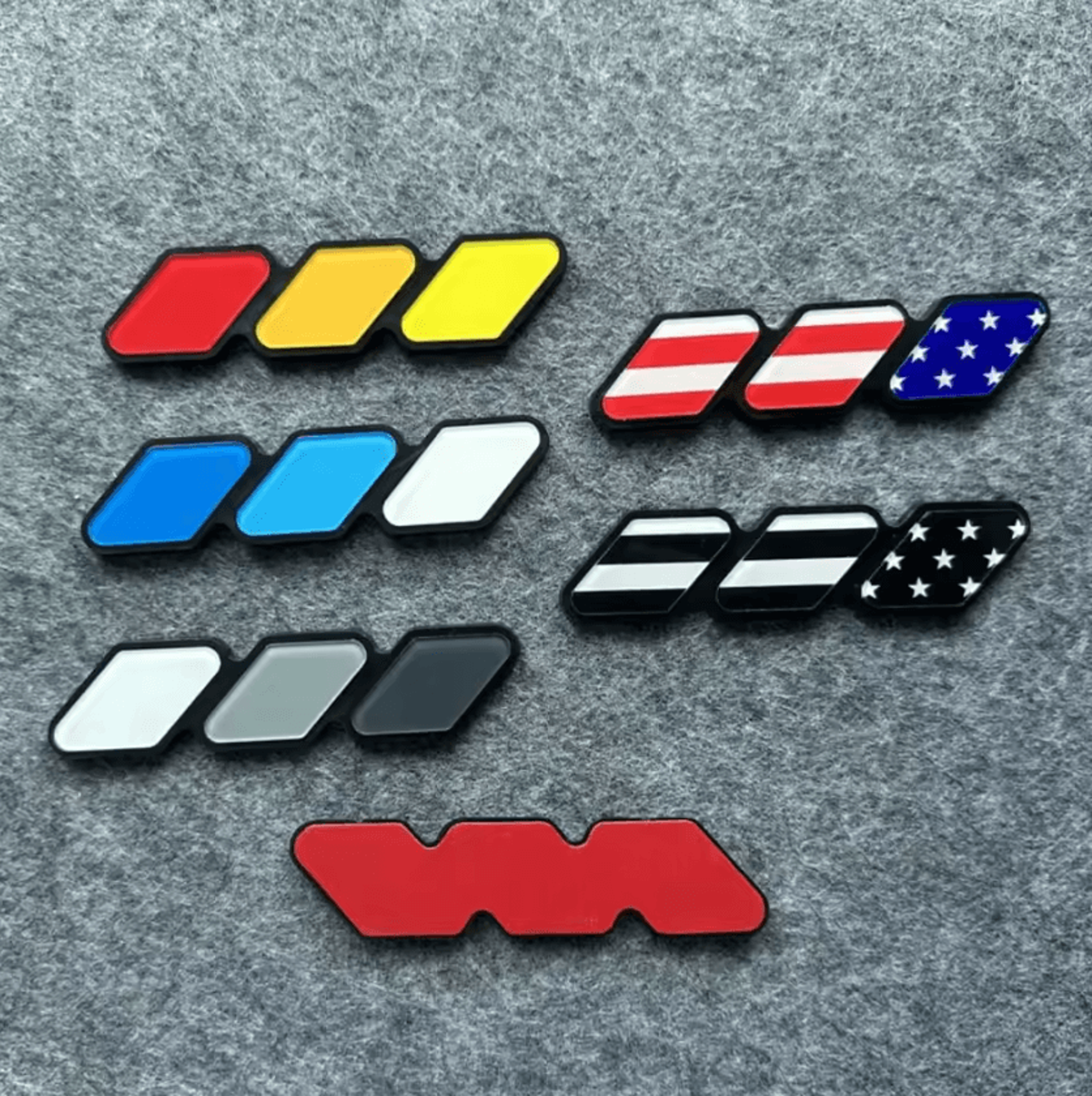 tri-color toyota grille badge emblem – retro style front grill accent for tacoma, 4runner & tundra