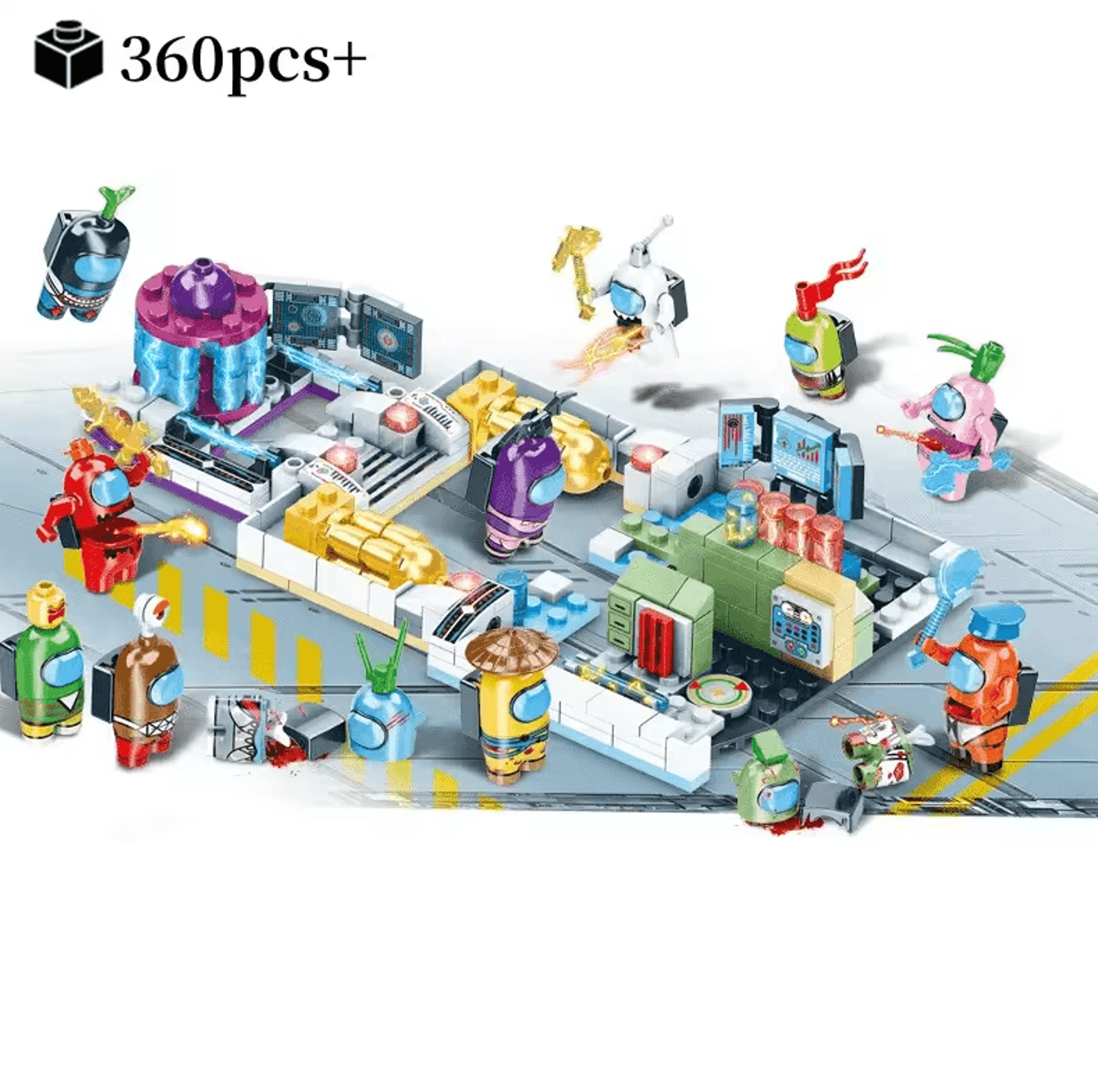 Space Werewolf Game Building Blocks Set  Anime Ghost  Imposter Scene DIY Toy Kit 4