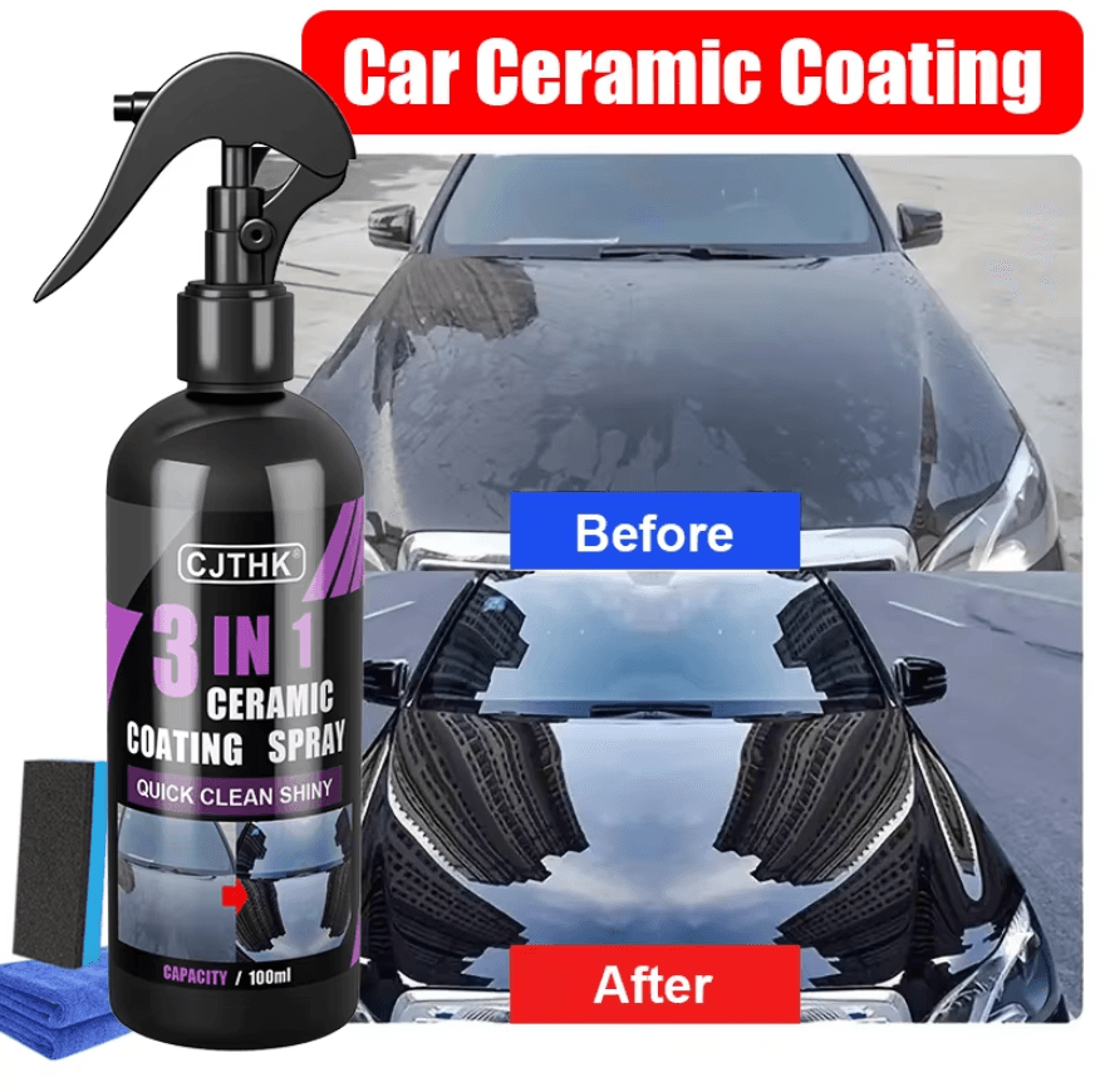 NanoShield Pro Ceramic Coating  Hydrophobic Car Paint Protection Liquid 100ml 0