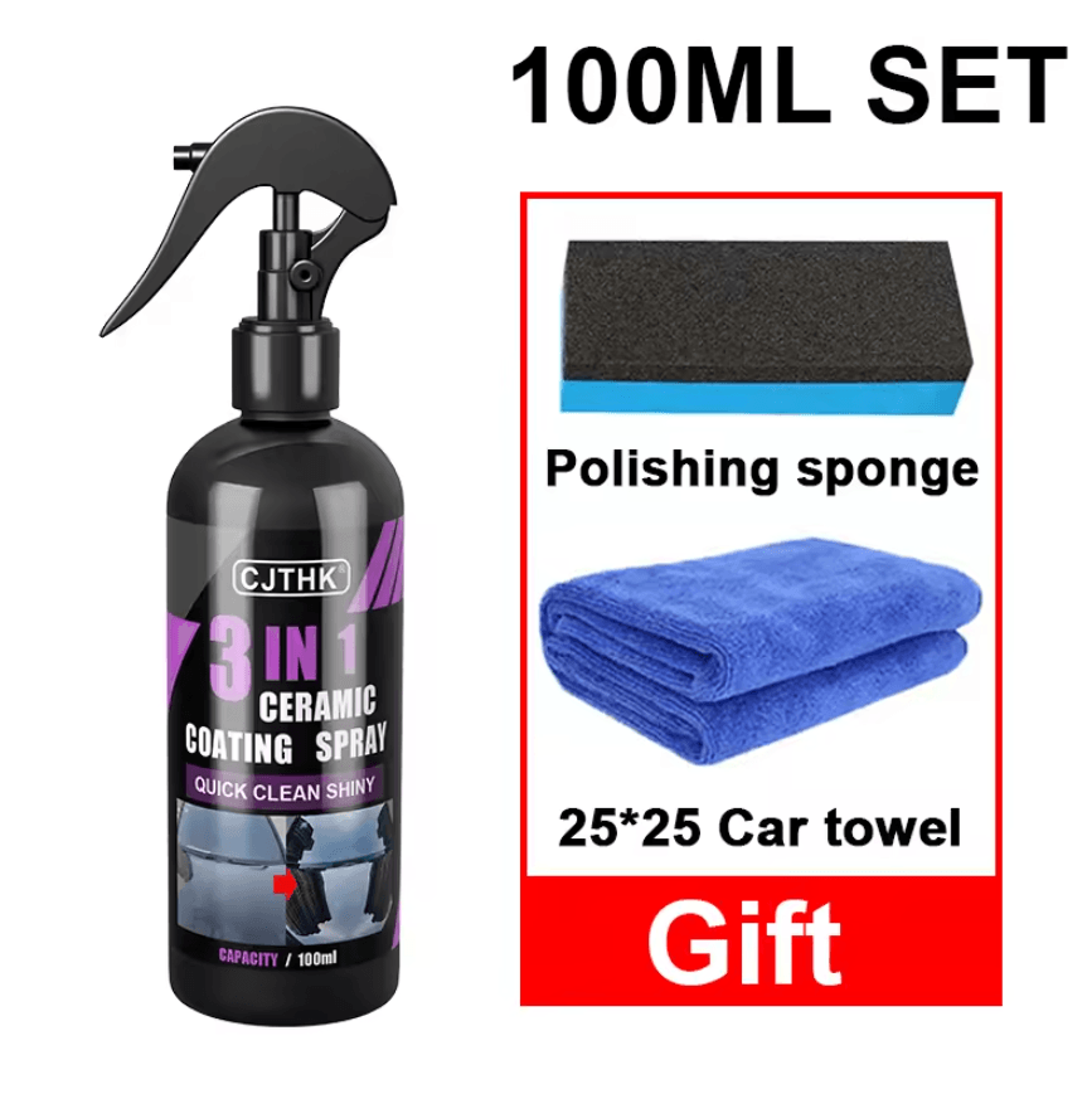NanoShield Pro Ceramic Coating  Hydrophobic Car Paint Protection Liquid 100ml 2
