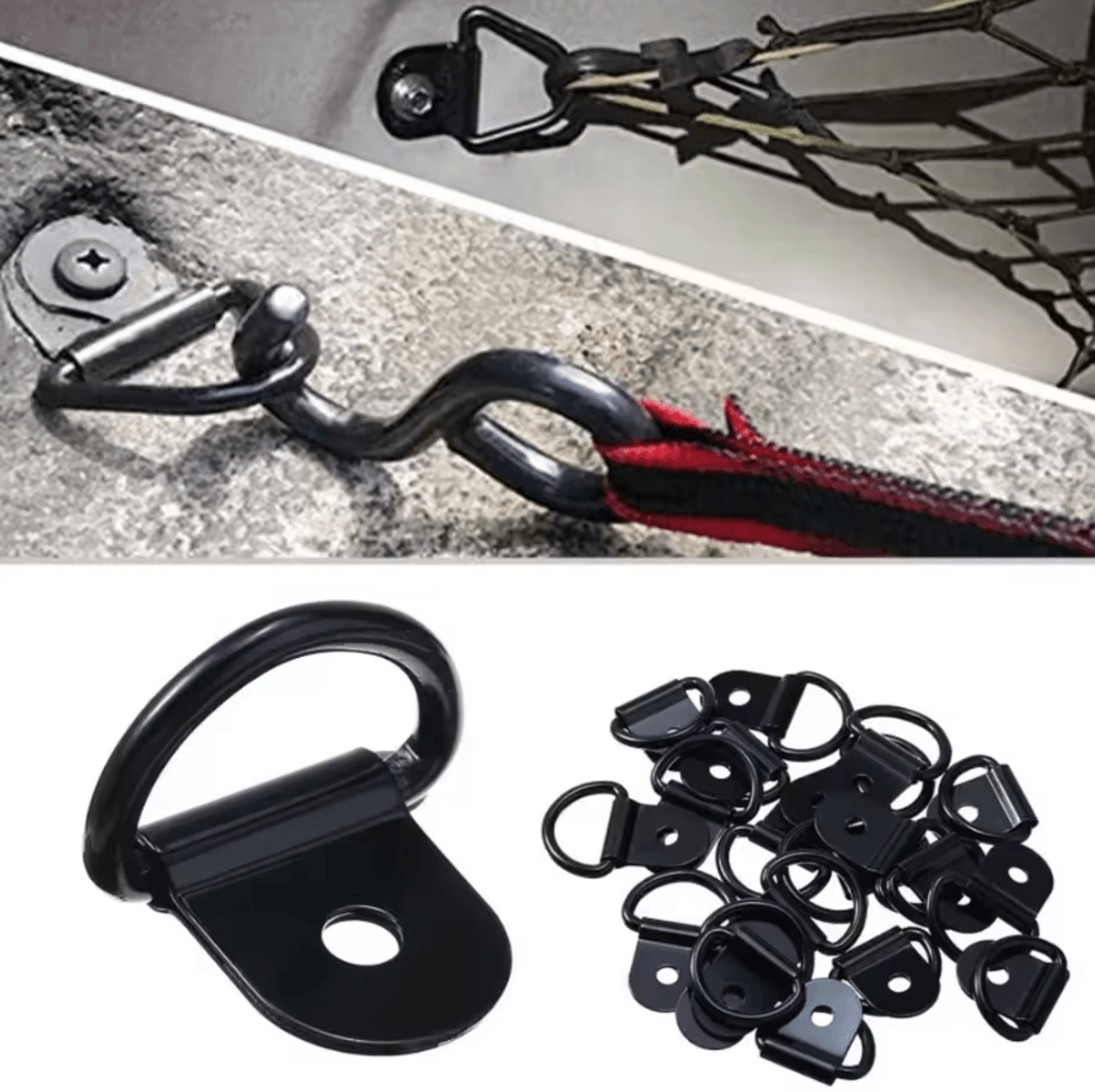 securering heavy-duty stainless steel d-ring tie down anchors – universal cargo lashing hooks (1–10pcs set)