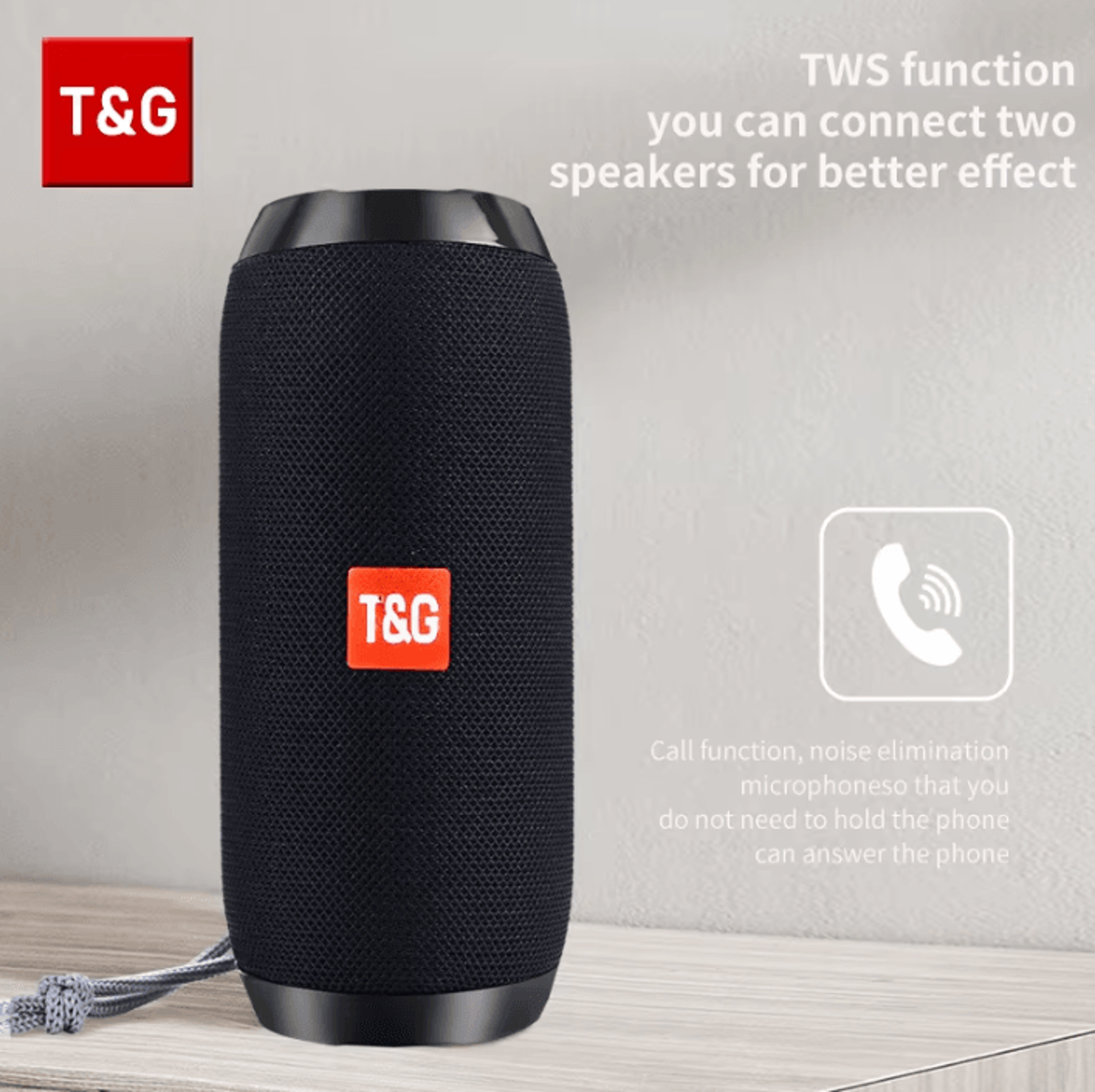soundpulse tg117 portable bluetooth speaker – waterproof tws stereo outdoor sound box