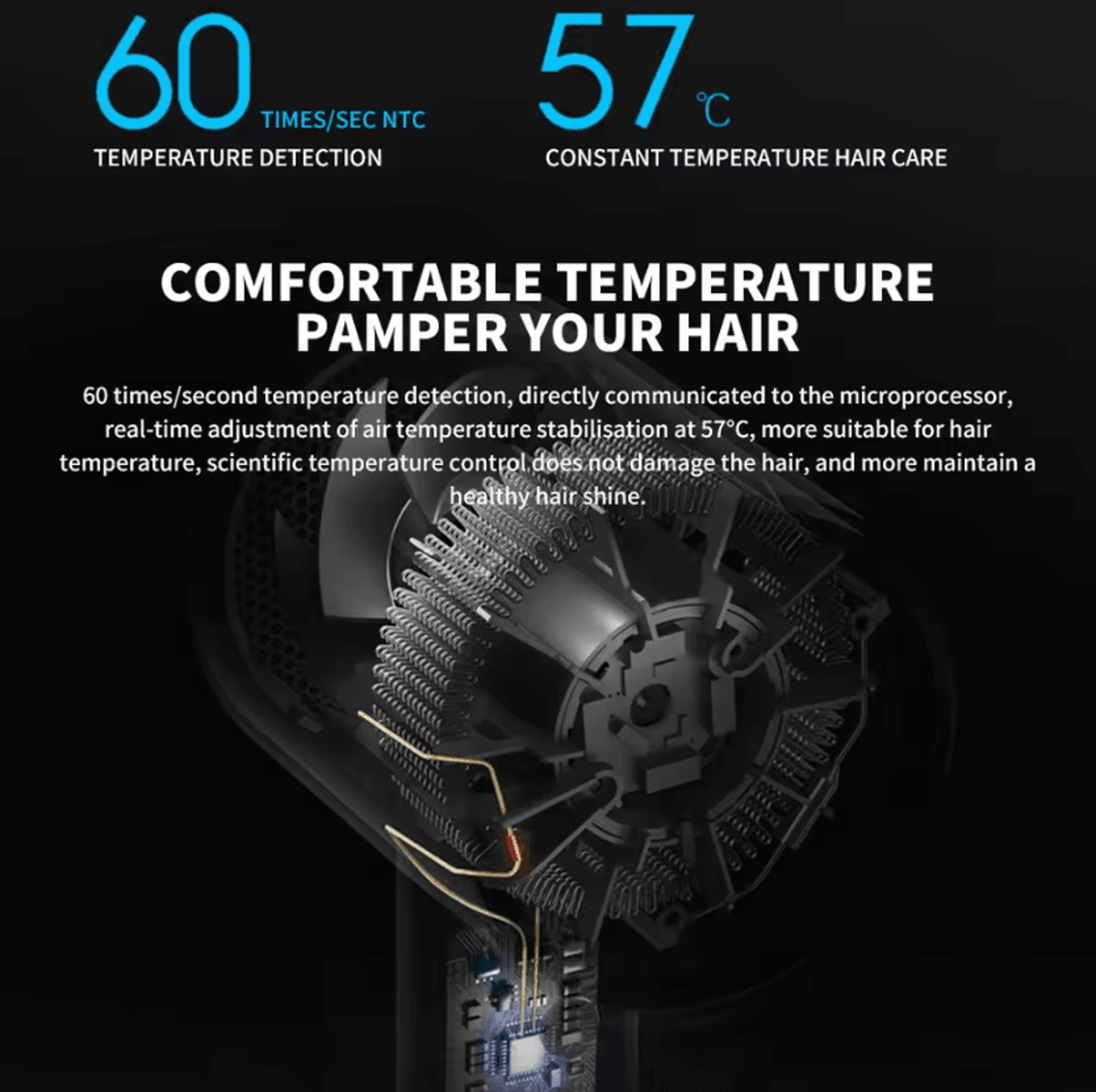 Xiaomi Mijia H300 Ionic Hair Dryer  Compact FastDry Negative Ion Blow Dryer 3