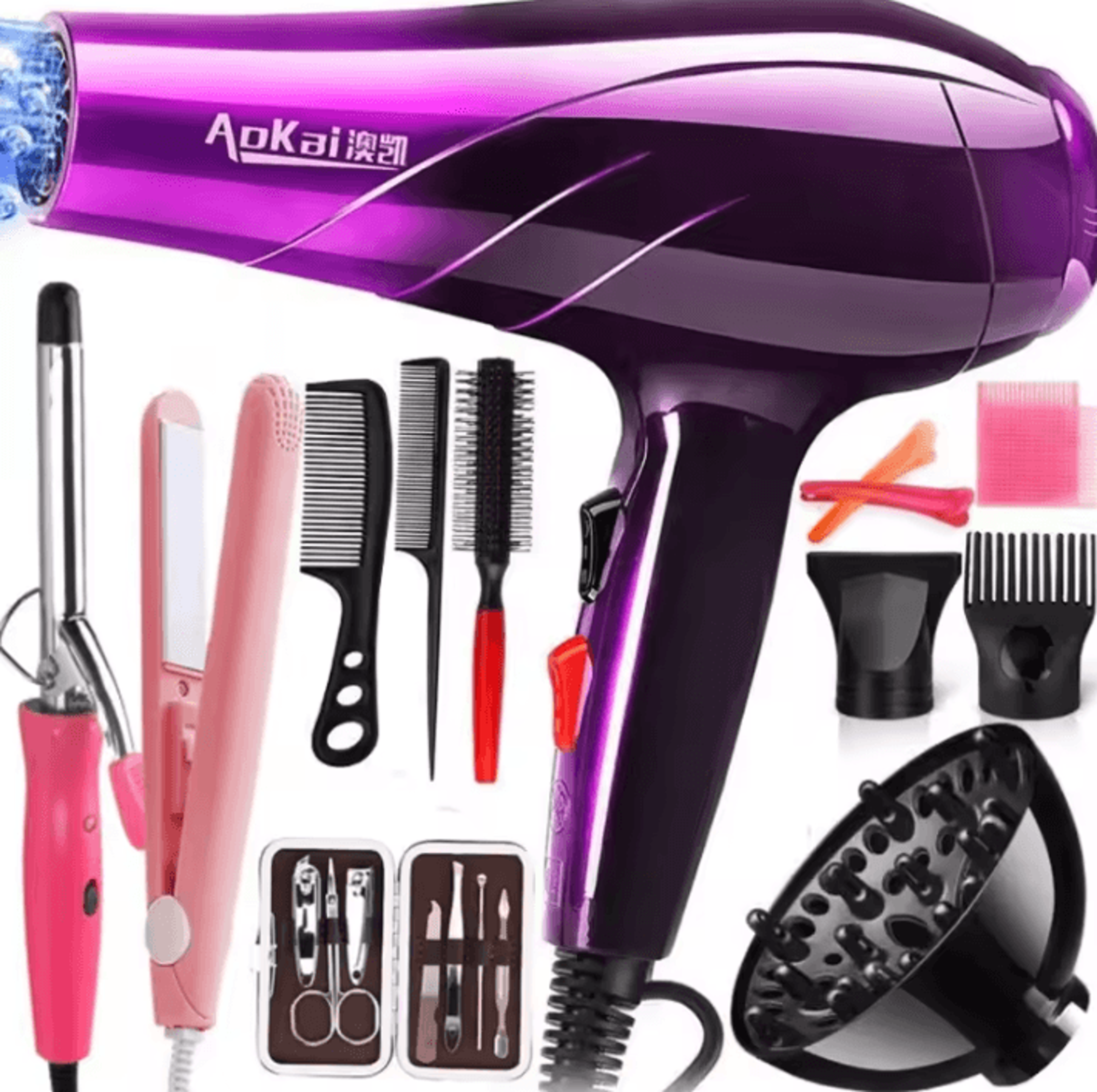 professional powerful ionic hair dryer with hot & cold control & precision nozzle