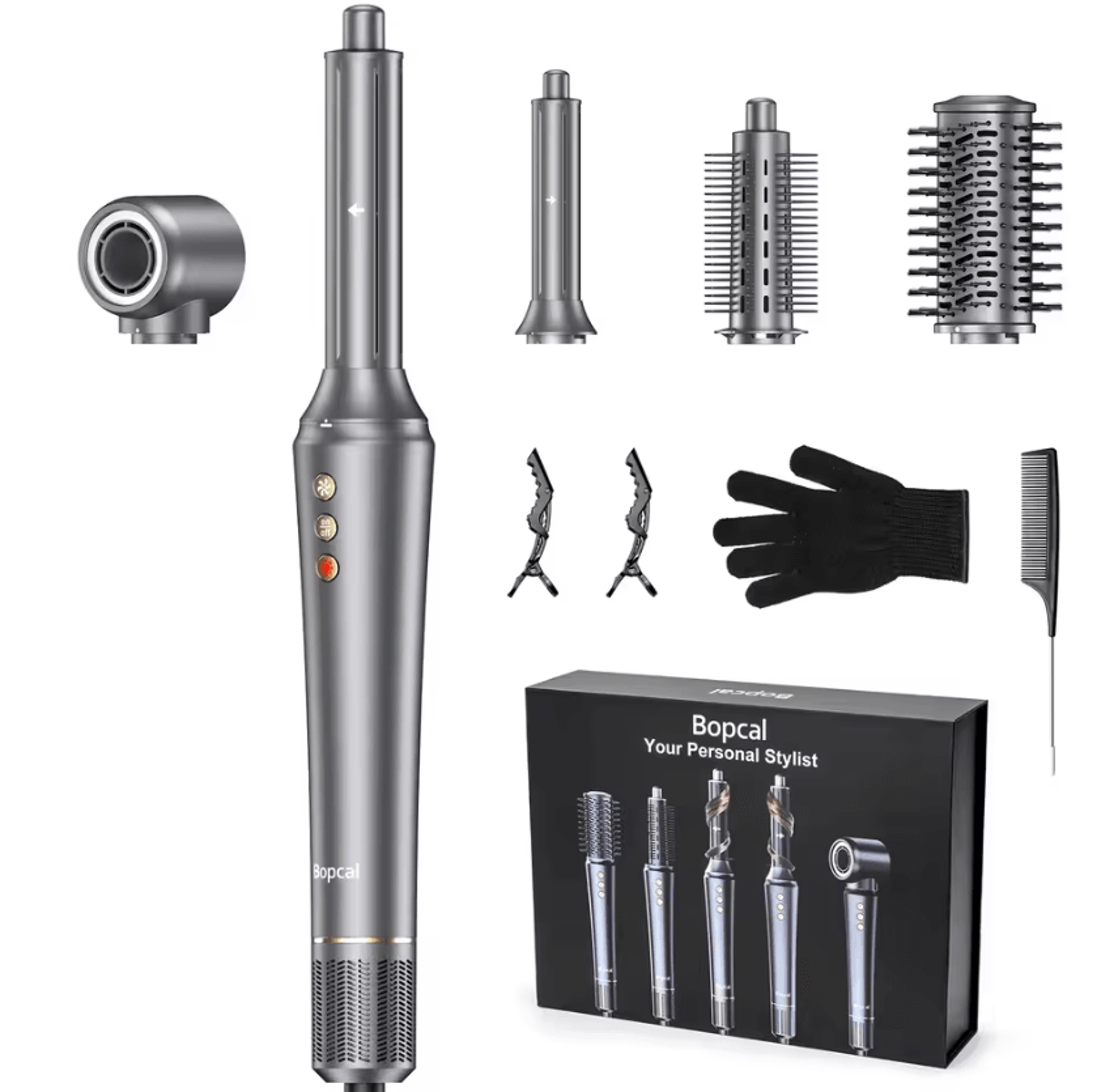 Bopcal 5in1 Ionic Hot Air Brush Styler  HighSpeed Dryer Curler  Straightener 3