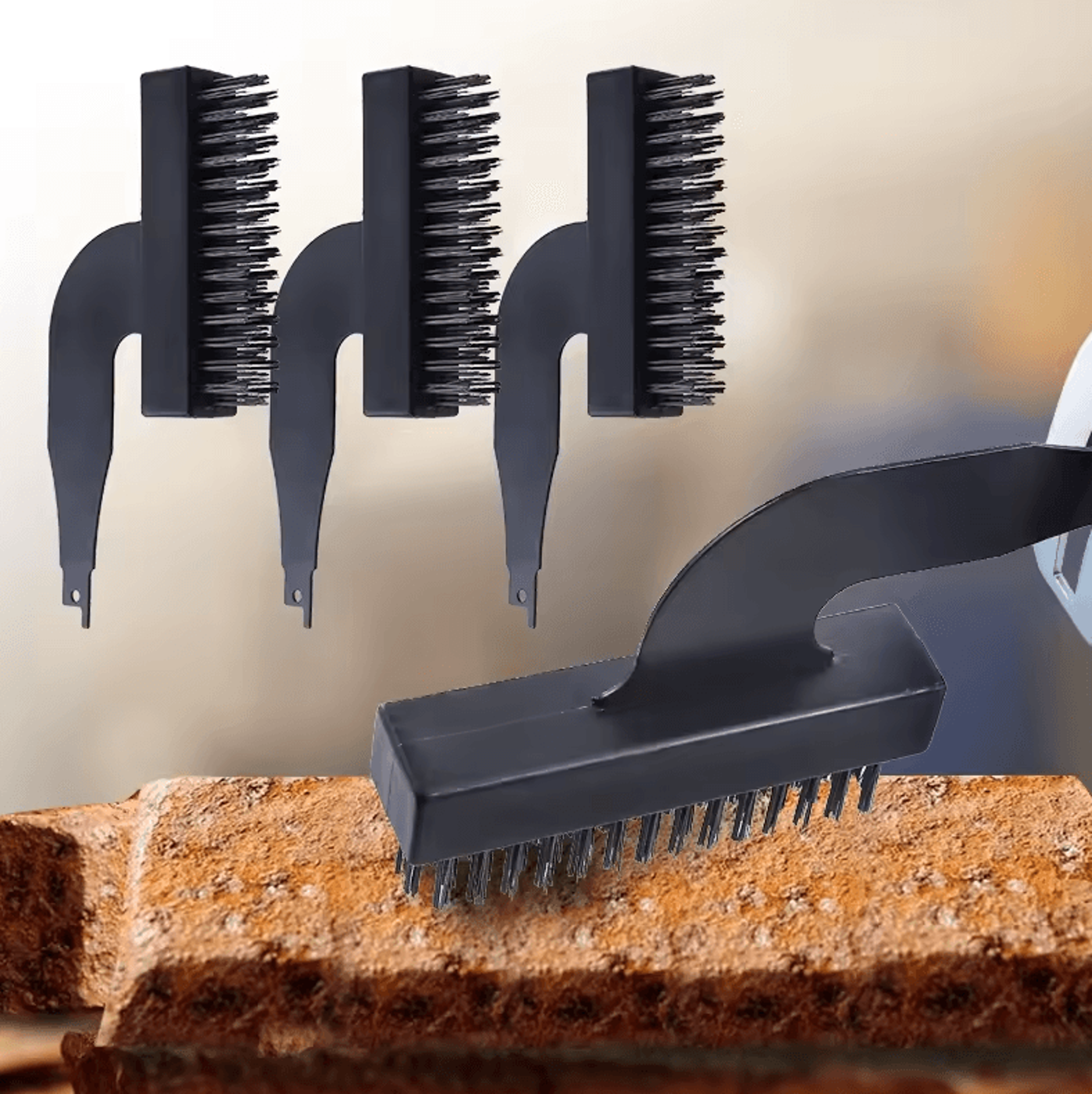 3PCS Reciprocating Saw Wire Brush Attachment Set For Rust Removal  Deep Cleaning 0