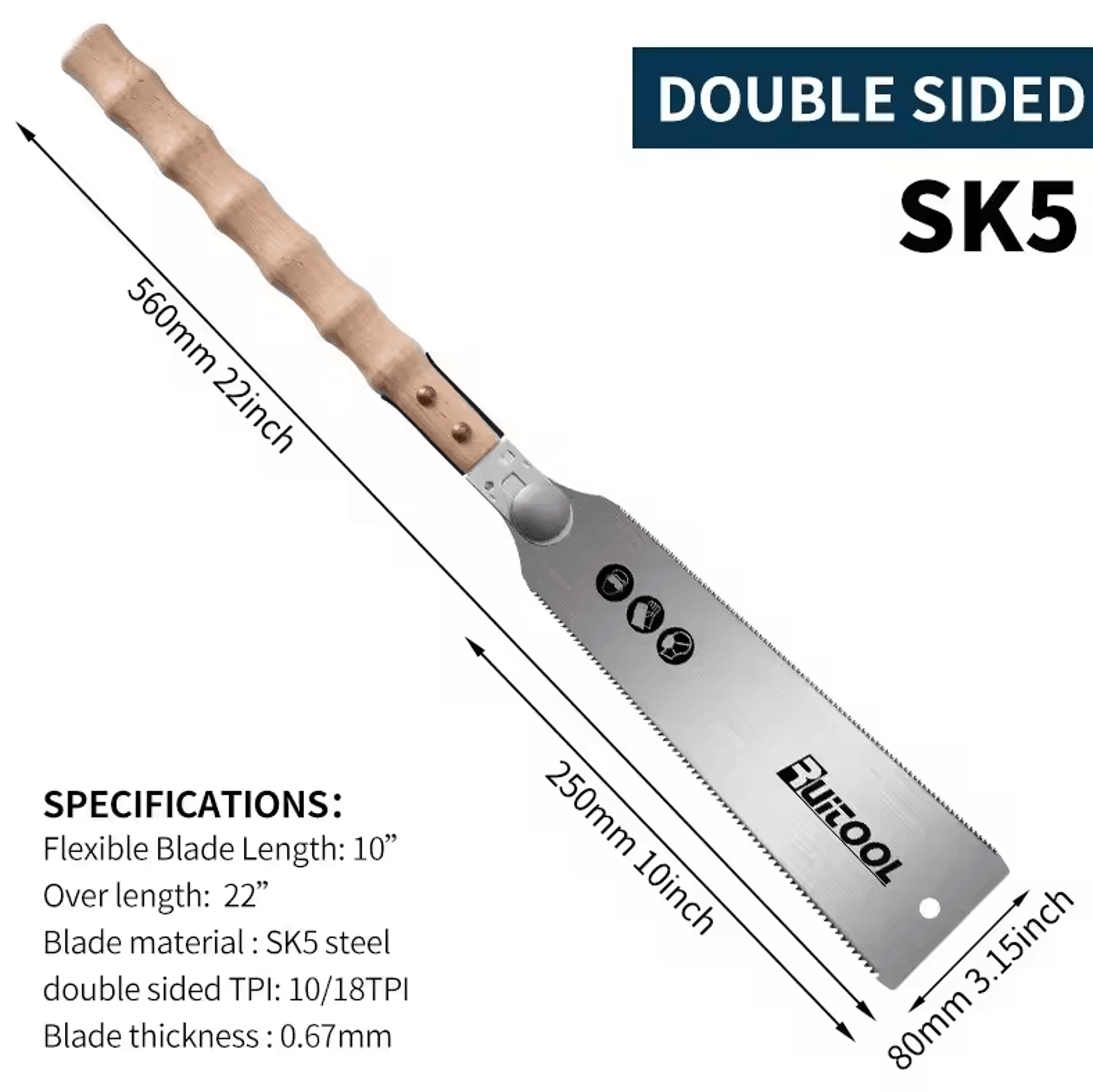 SK5 Precision Japanese Pull Saw  3Edge Teeth Flush Cut Hand Saw With Replaceable Blade 4