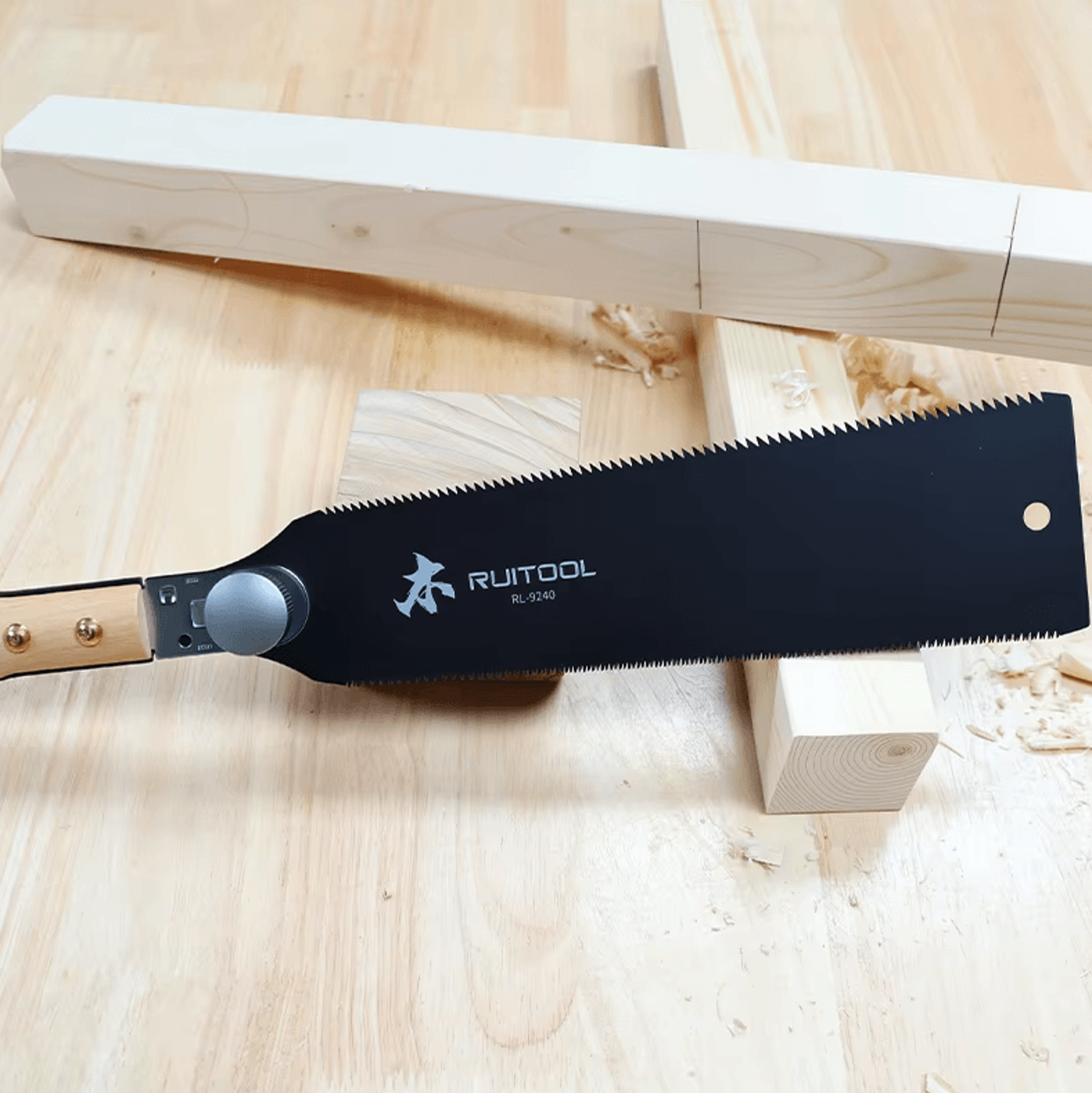 DualEdge TeflonCoated Japanese Pull Saw  Precision Ryoba Hand Saw With Wooden Grip 1