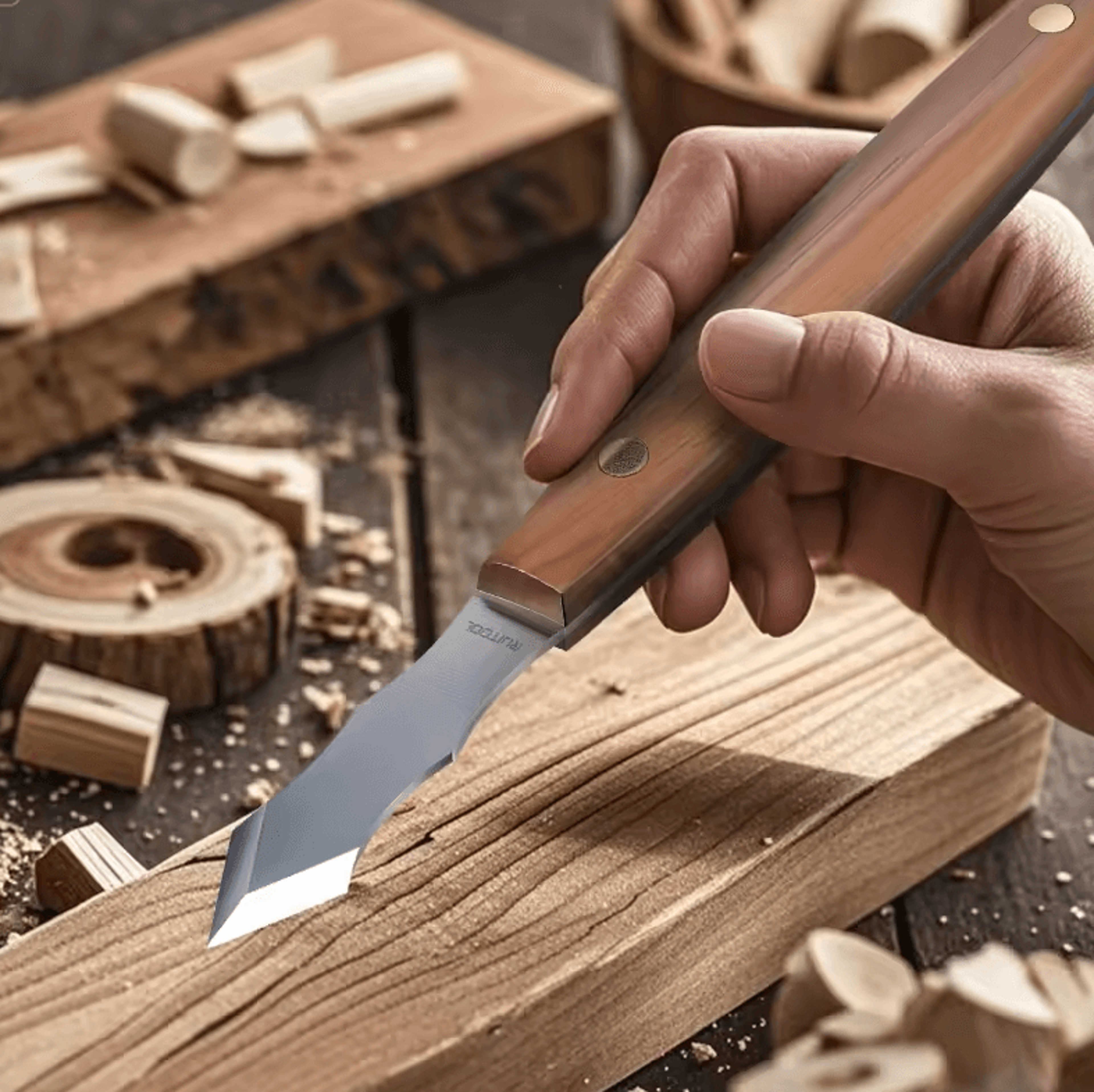LongNeck Precision Marking Knife  Carbon Steel Scribing Tool With Solid Wood Handle 2