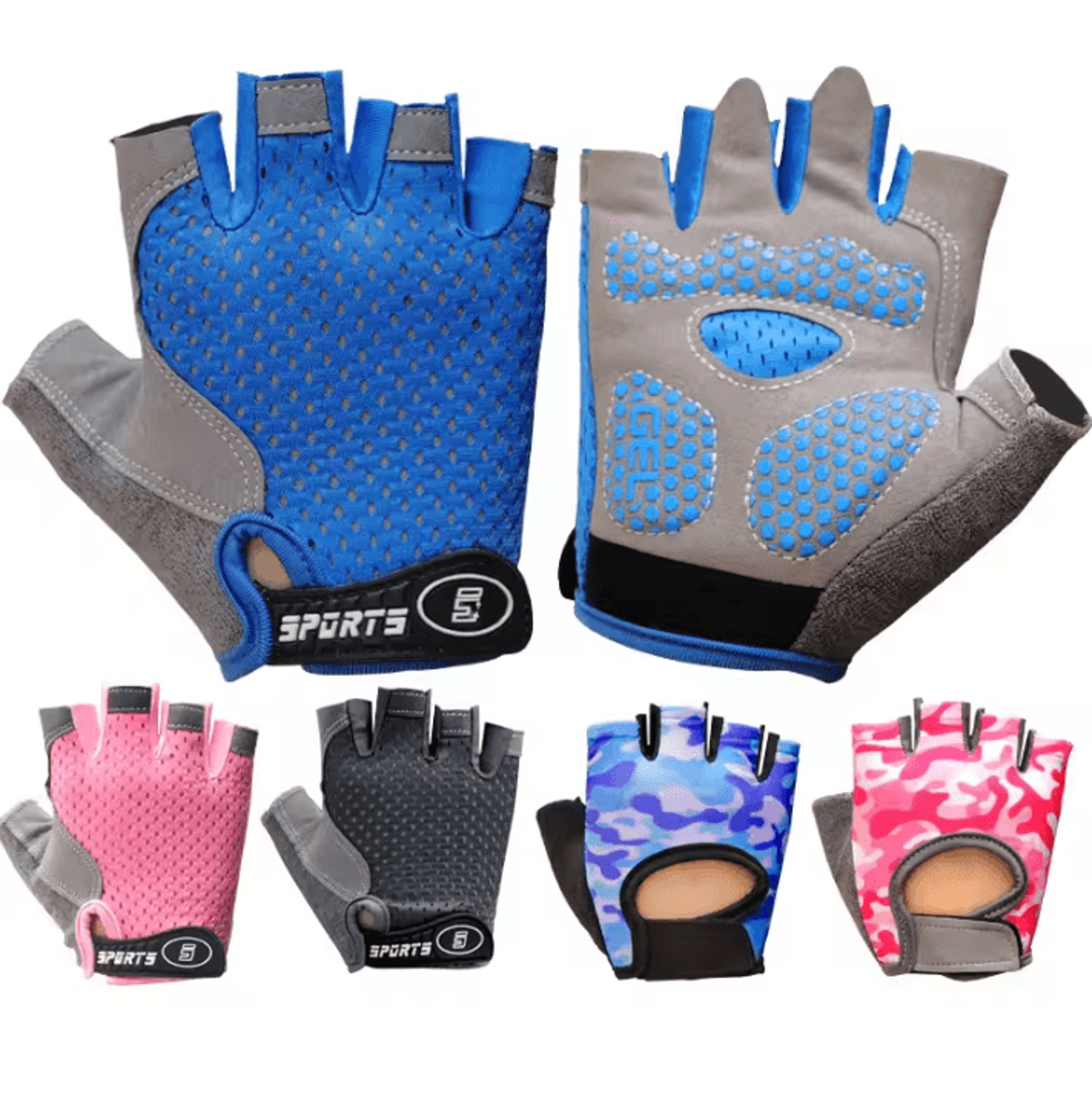kids breathable fingerless cycling gloves – anti-slip lightweight sports protection gloves