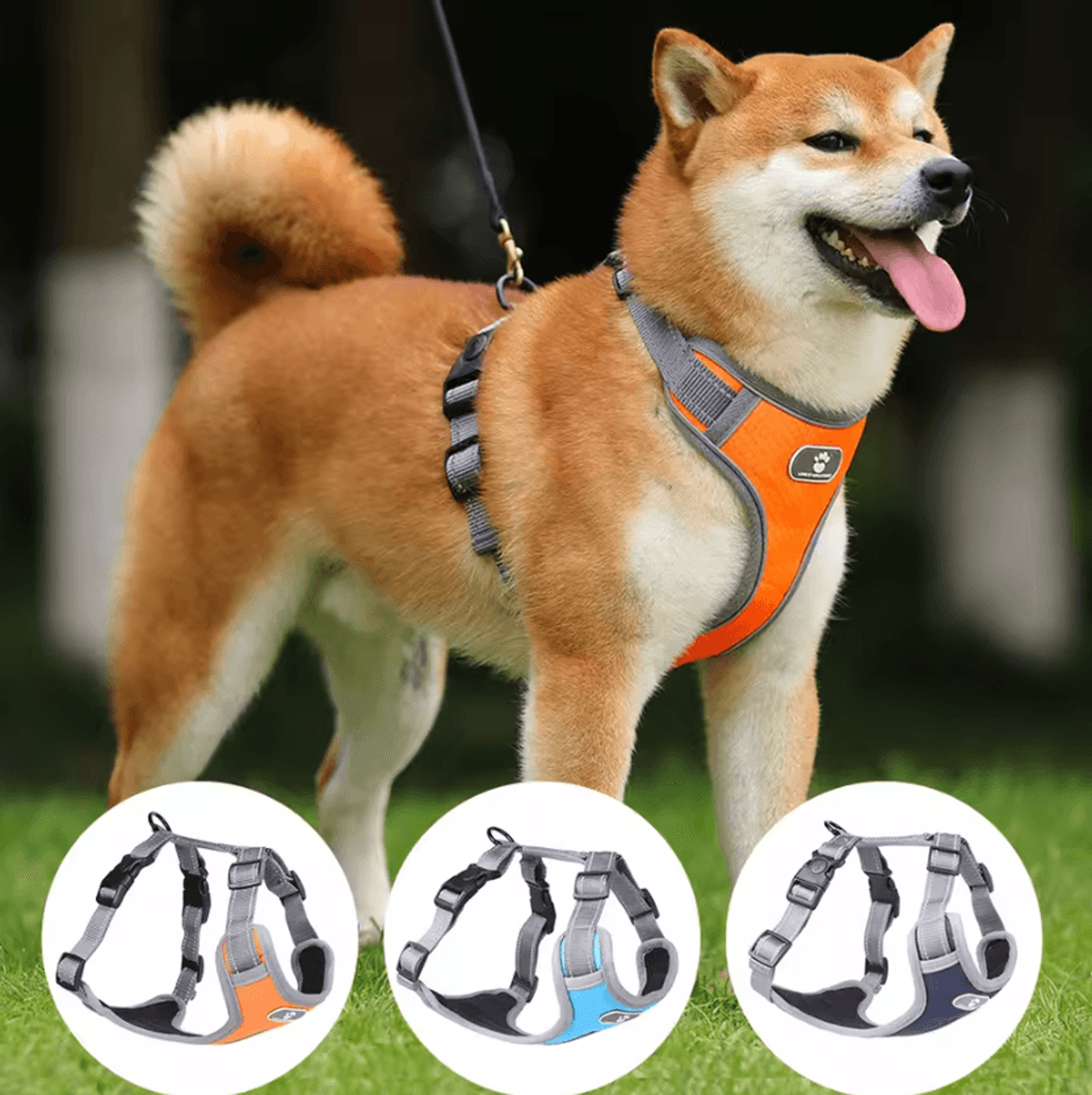 Reflective Oxford Dog Harness Vest  Waterproof NoPull Adjustable Harness For Medium  Large Dogs 1