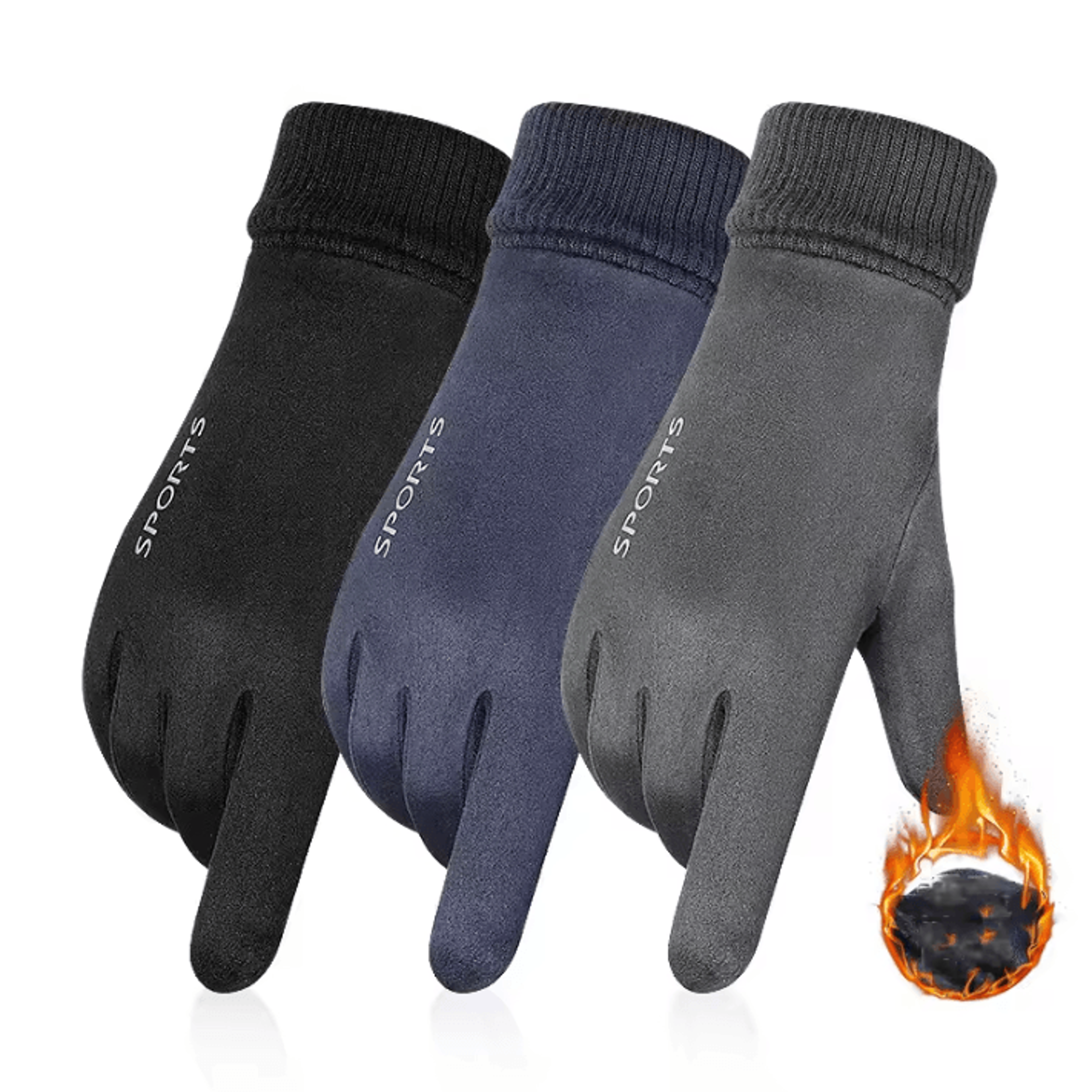 deerskin suede winter touchscreen gloves – warm fleece-lined sports gloves for men & women