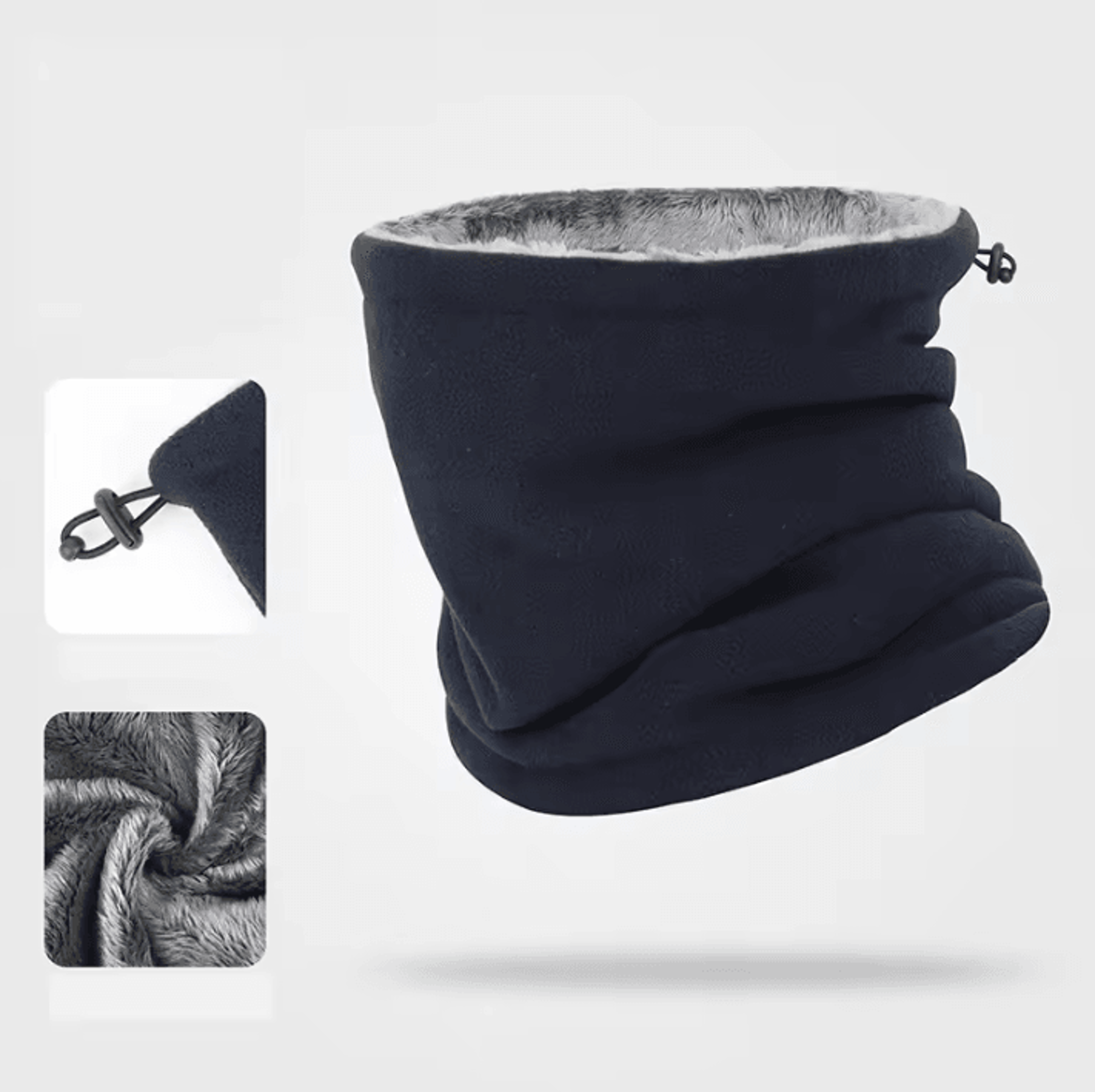 Fleece Winter Neck Gaiter  Adjustable Drawstring Warm Plush Face  Neck Warmer 3