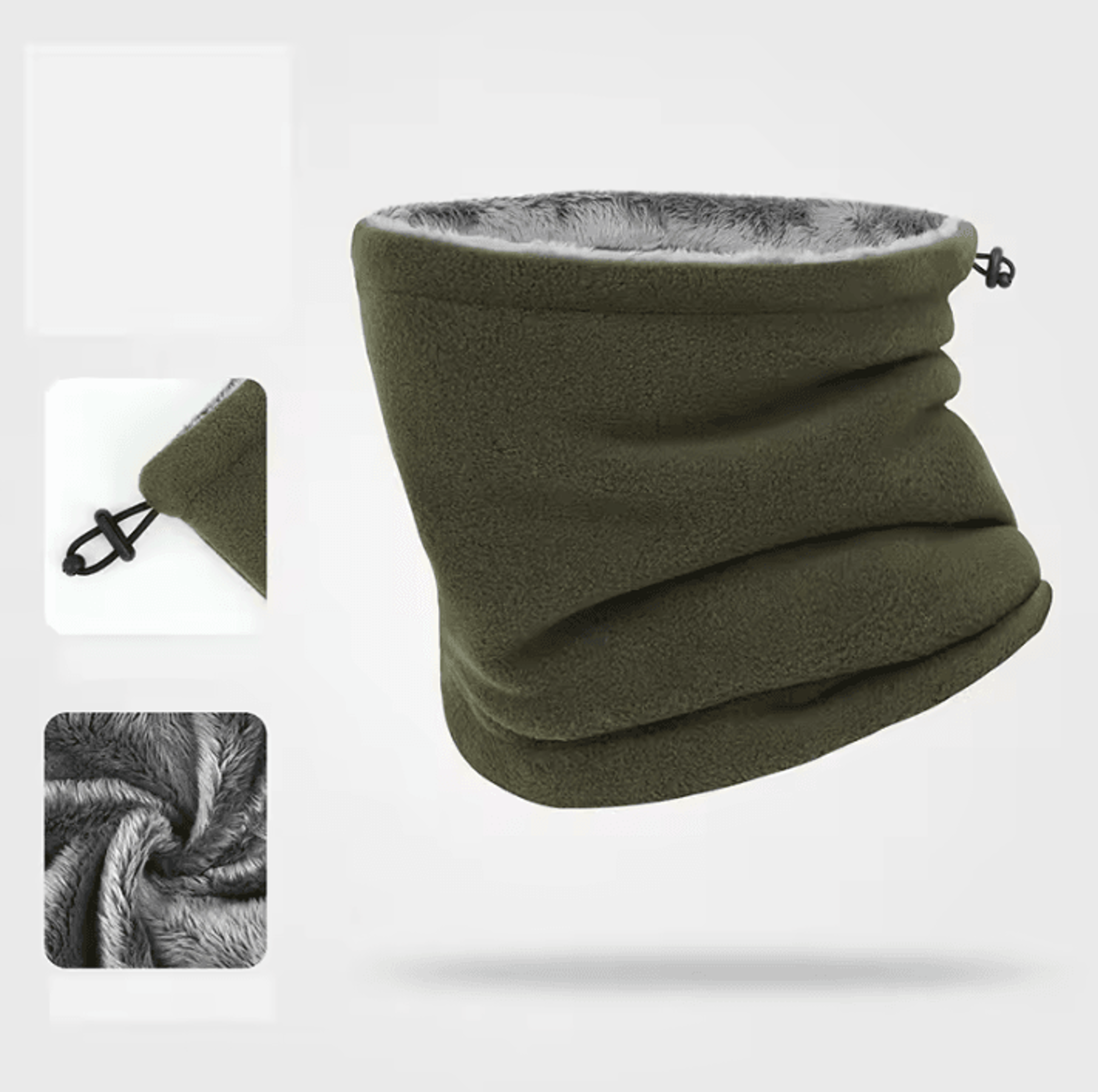 Fleece Winter Neck Gaiter  Adjustable Drawstring Warm Plush Face  Neck Warmer 4