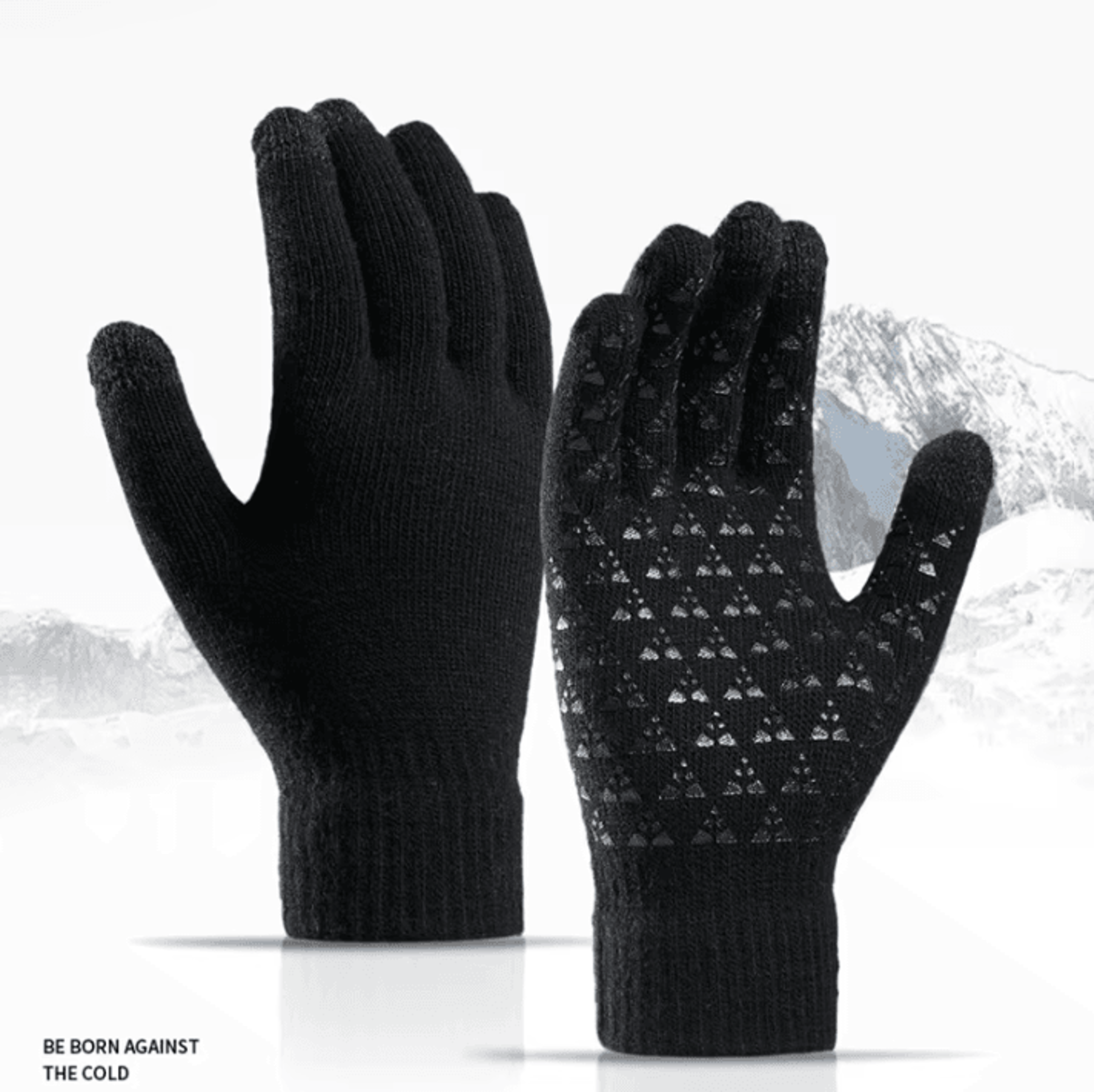 elastic knit winter gloves – warm anti-slip touchscreen driving gloves for men & women
