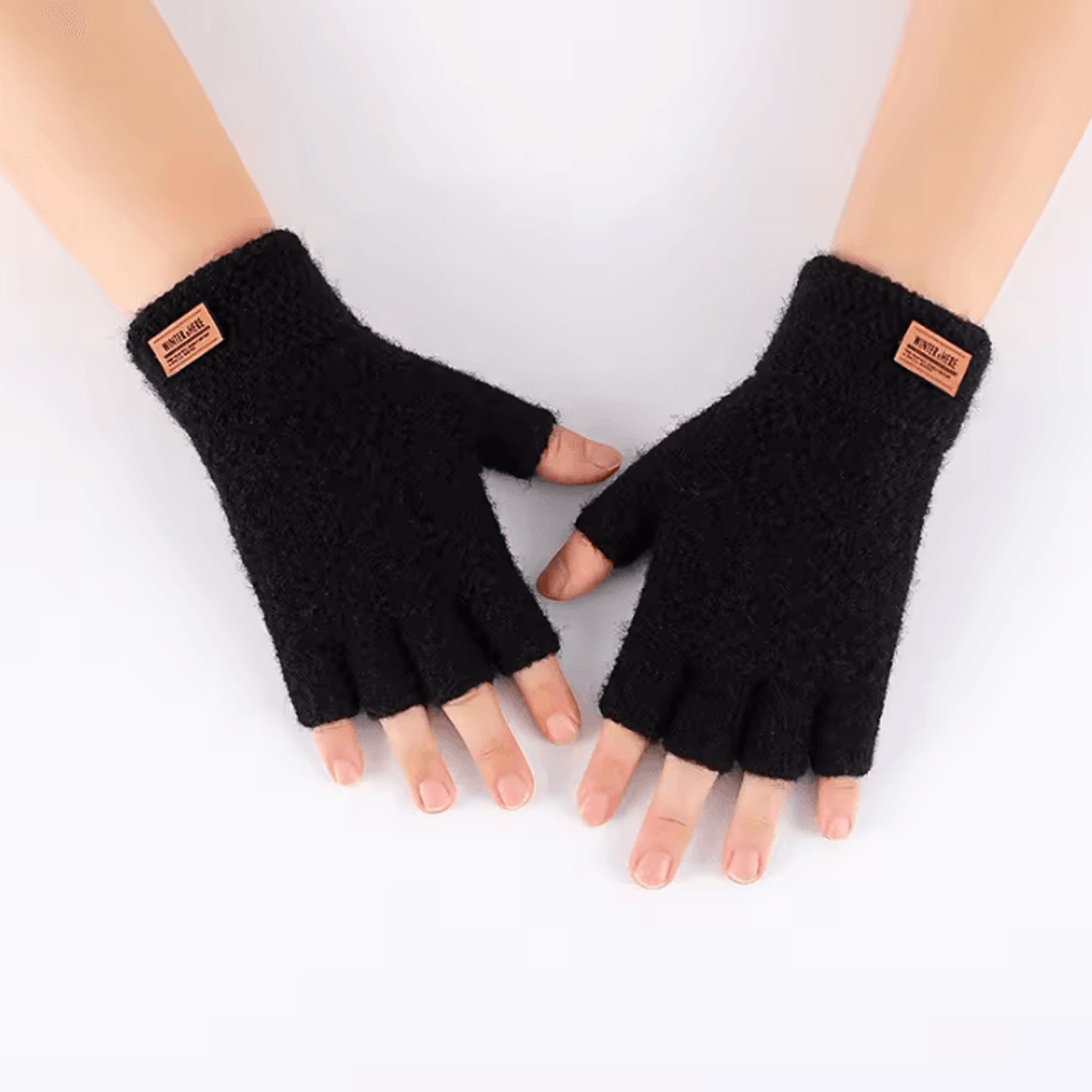 AlpacaTherm Knit Fingerless Gloves For Men  Warm Thermal Driving  Work Gloves 2