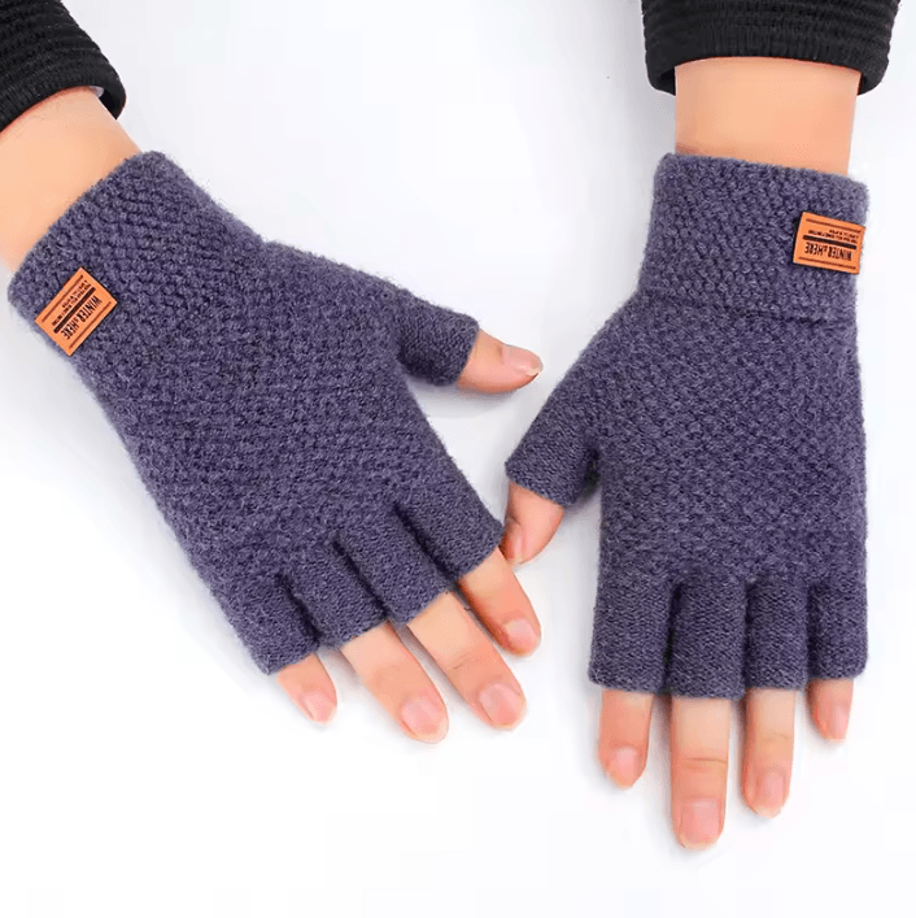 AlpacaTherm Knit Fingerless Gloves For Men  Warm Thermal Driving  Work Gloves 3