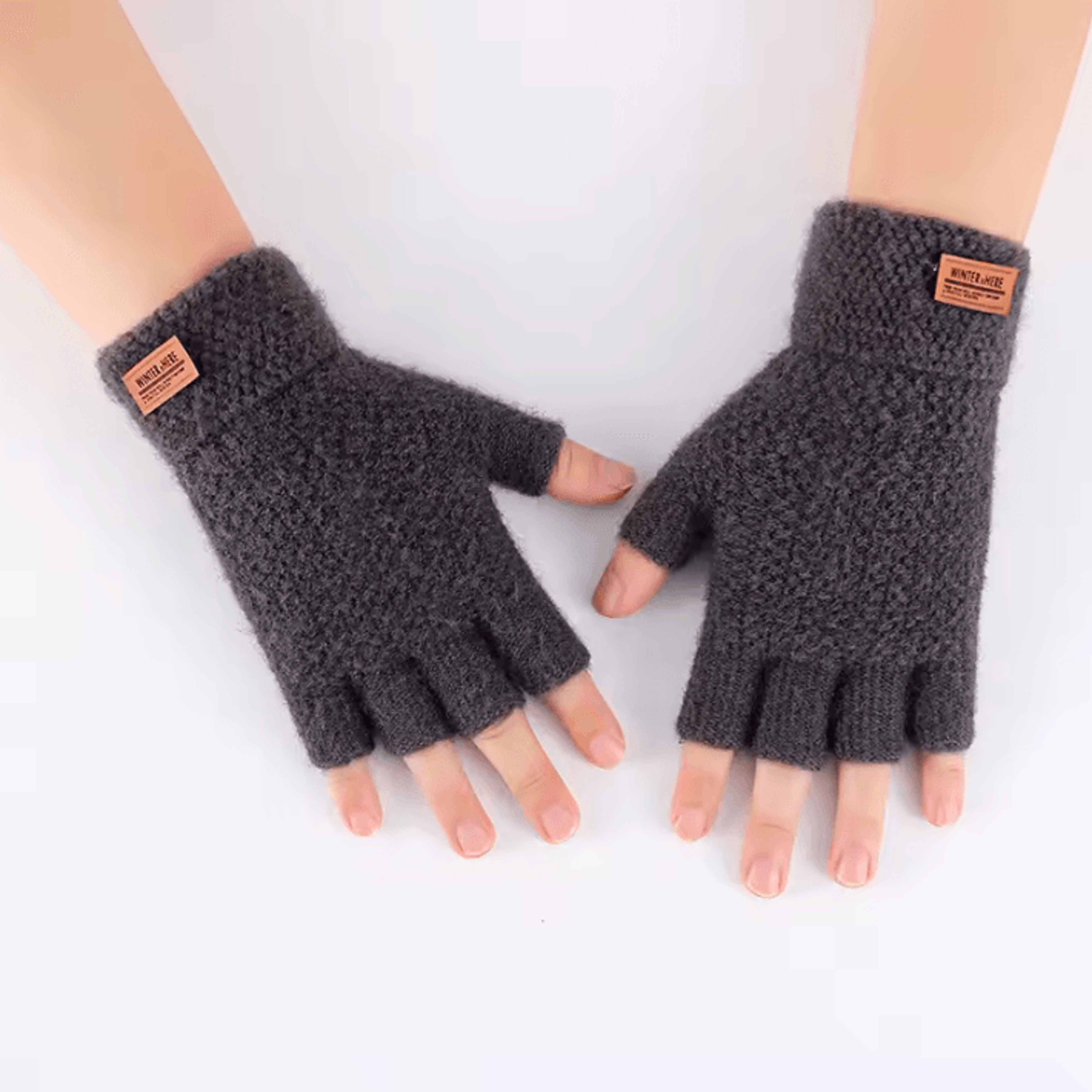 AlpacaTherm Knit Fingerless Gloves For Men  Warm Thermal Driving  Work Gloves 4