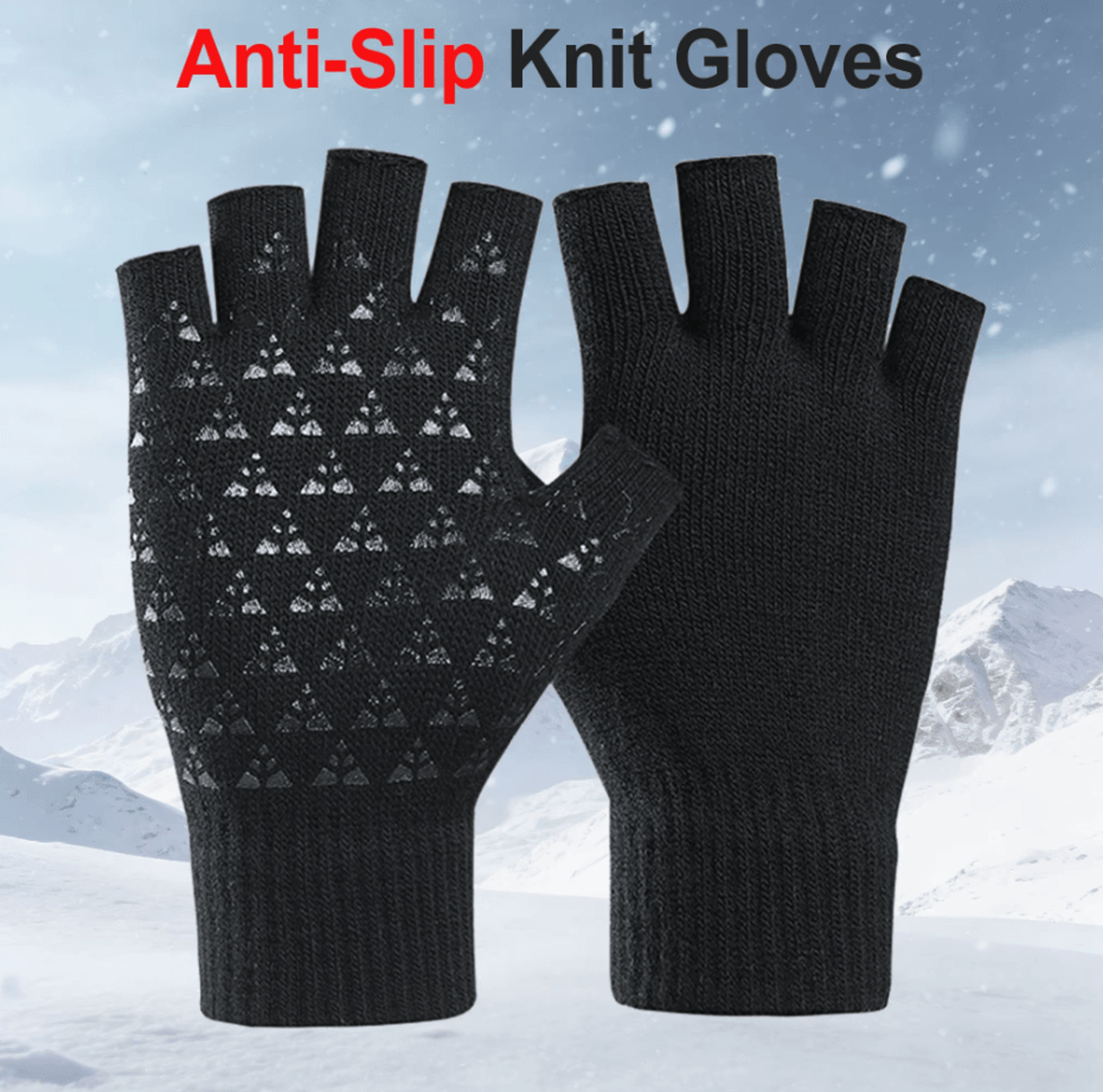 flexgrip knit fingerless winter gloves – soft anti-slip typing & everyday gloves