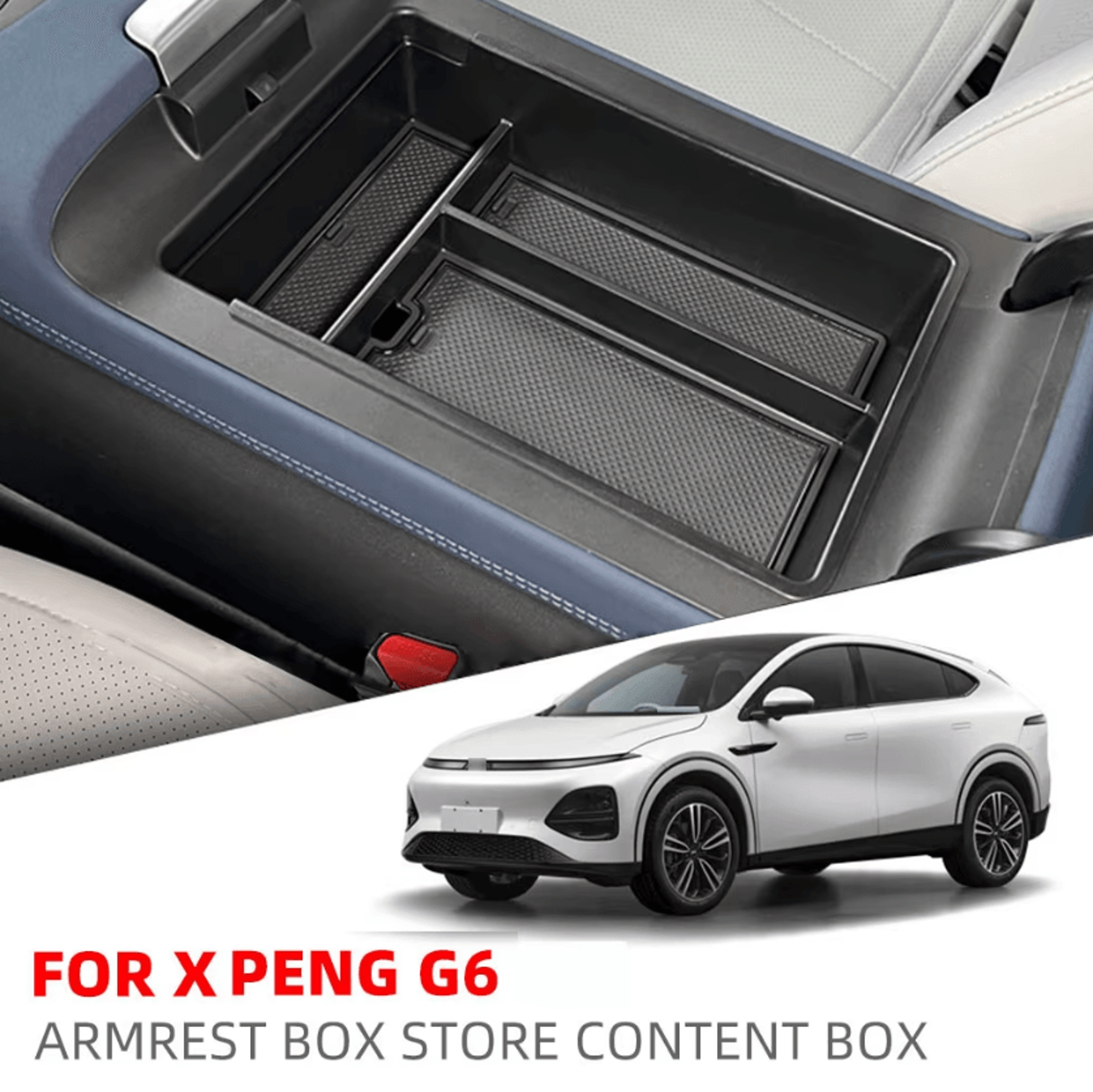 XPeng G6 Center Console Armrest Storage Organizer  Custom Fit Interior Tray  Storage Box 0