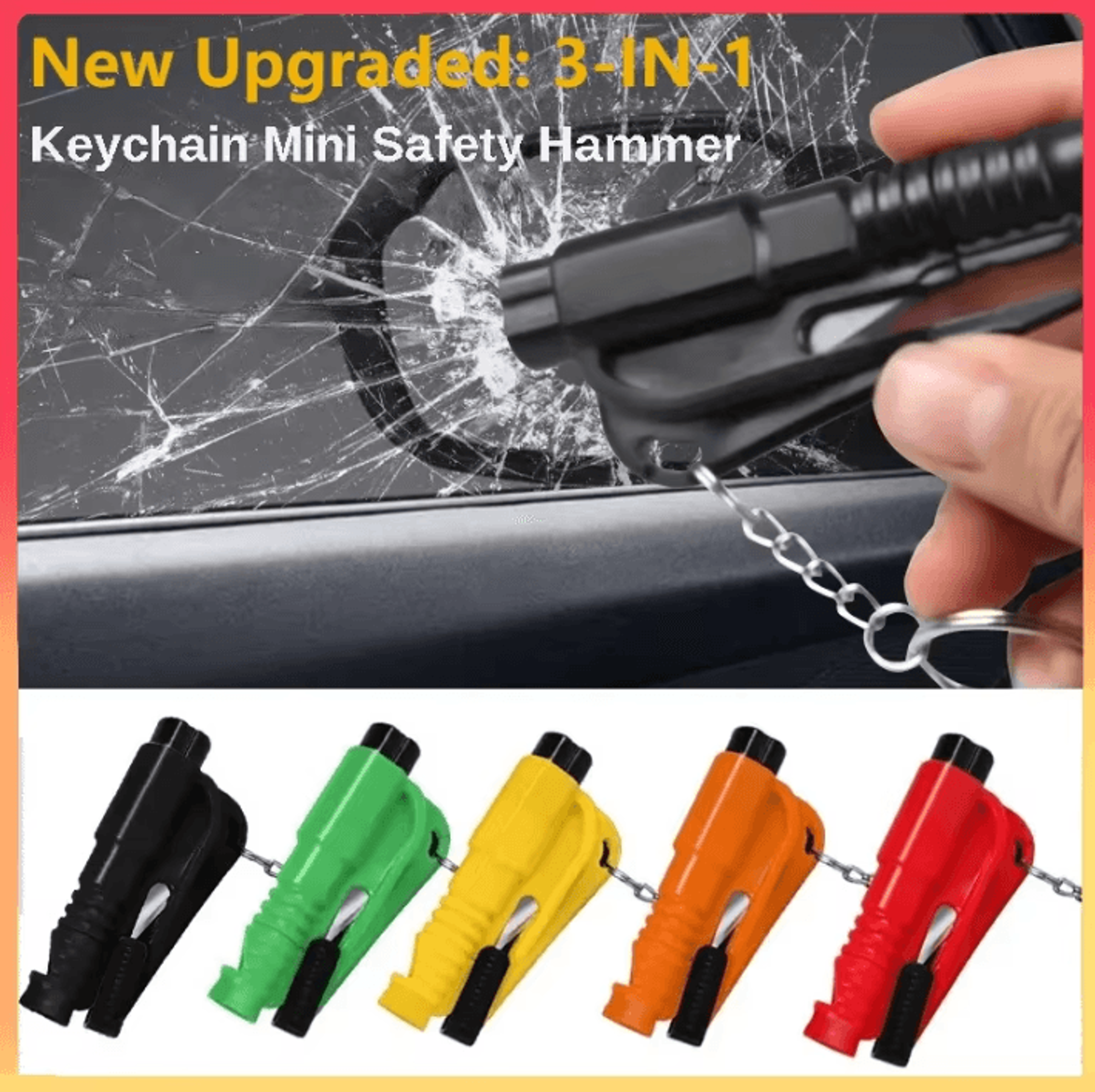 safeescape 3-in-1 car emergency hammer tool