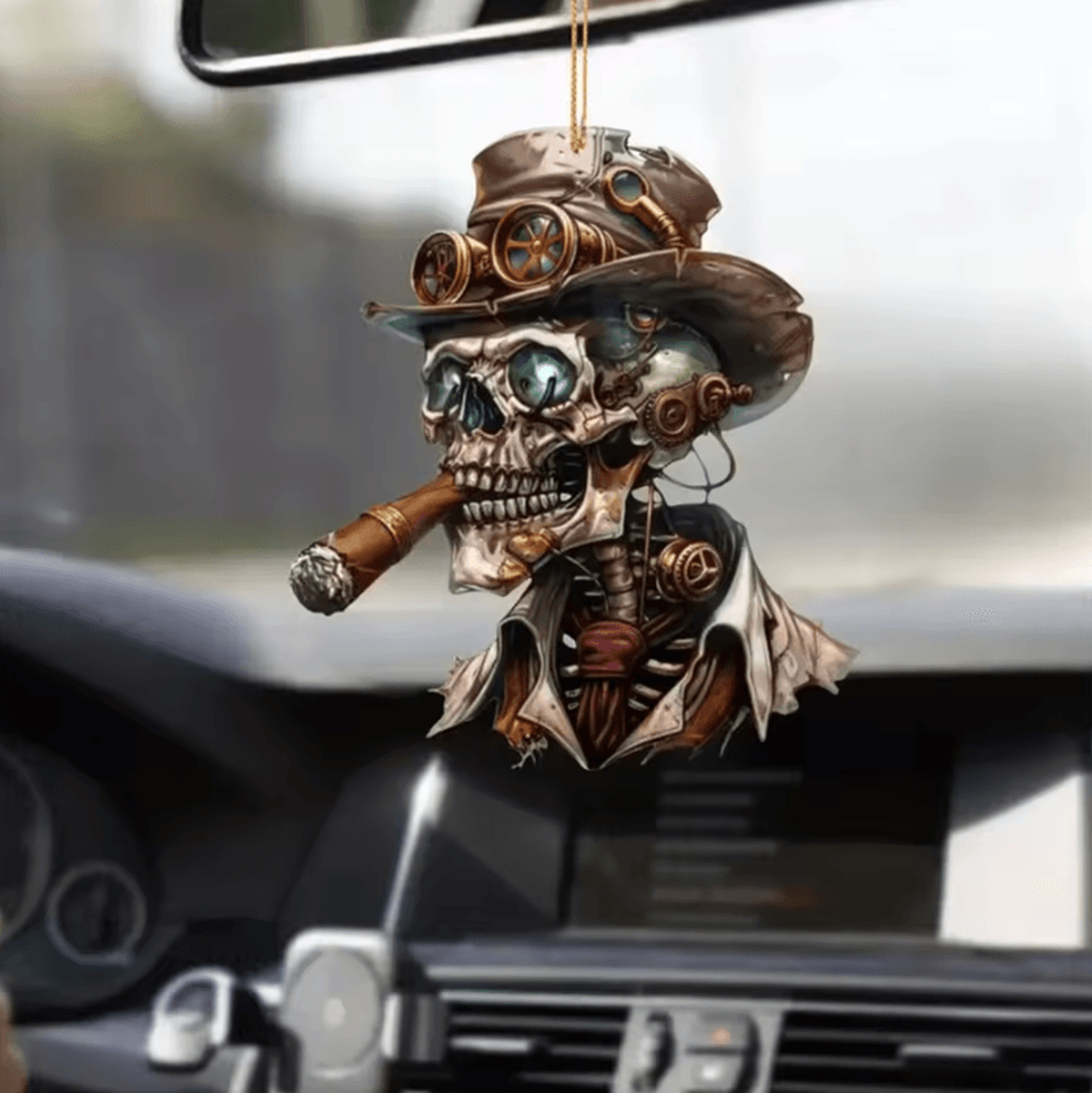 spookyglow acrylic halloween car mirror pendant