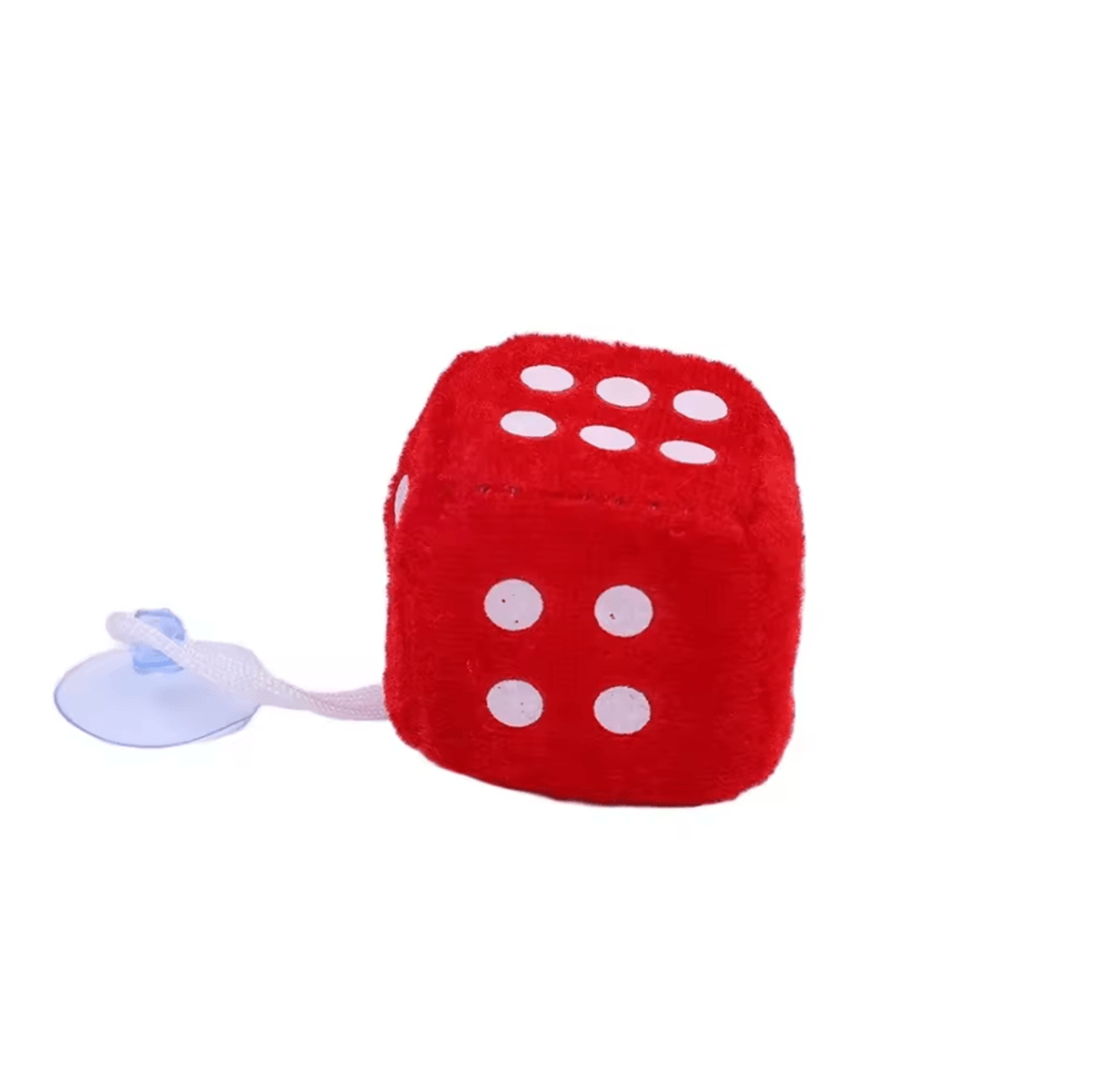 Retro Plush Fuzzy Dice Rearview Mirror Hanging Set 6