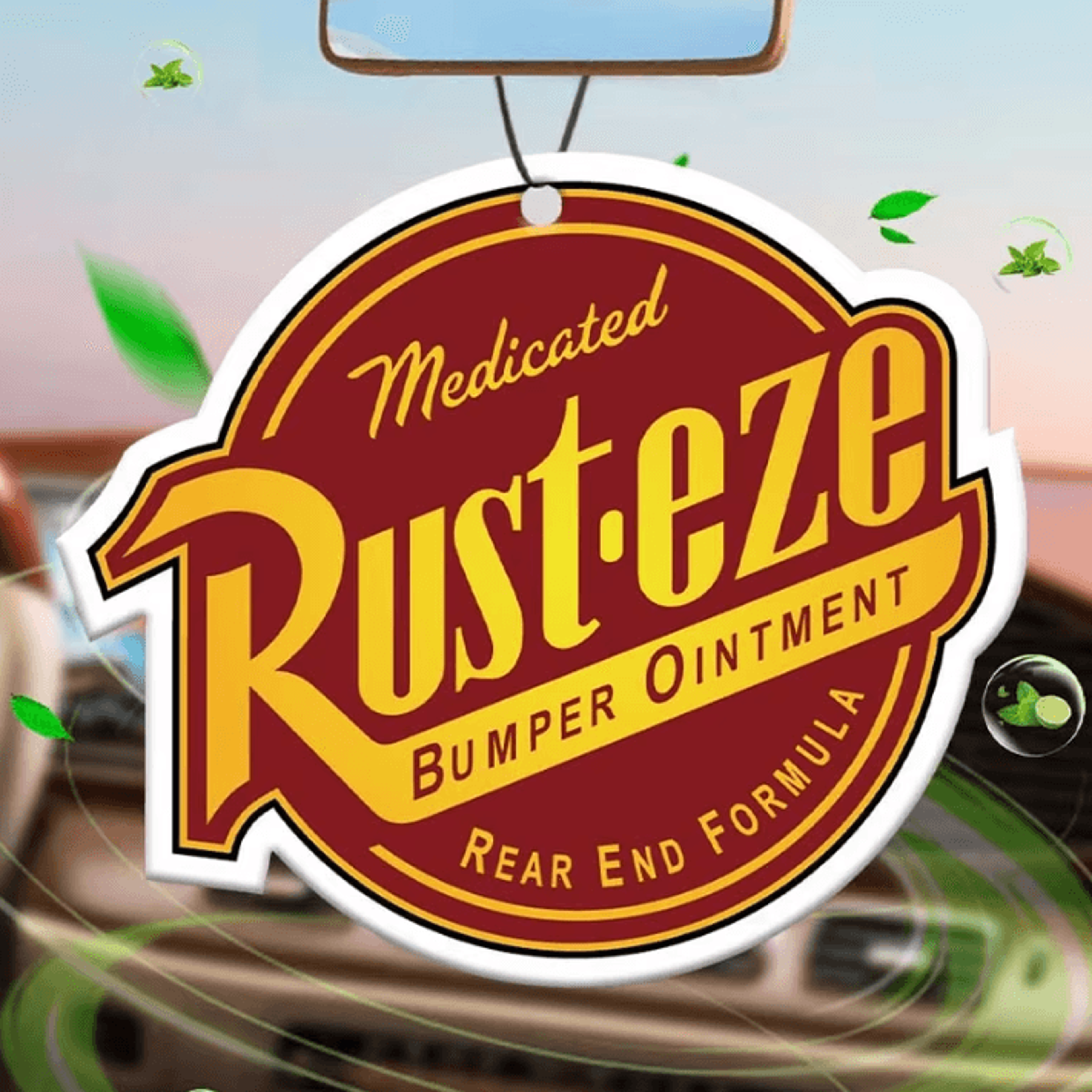 rust-eze inspired hanging car air freshener pendant – rearview mirror cologne diffuser decoration