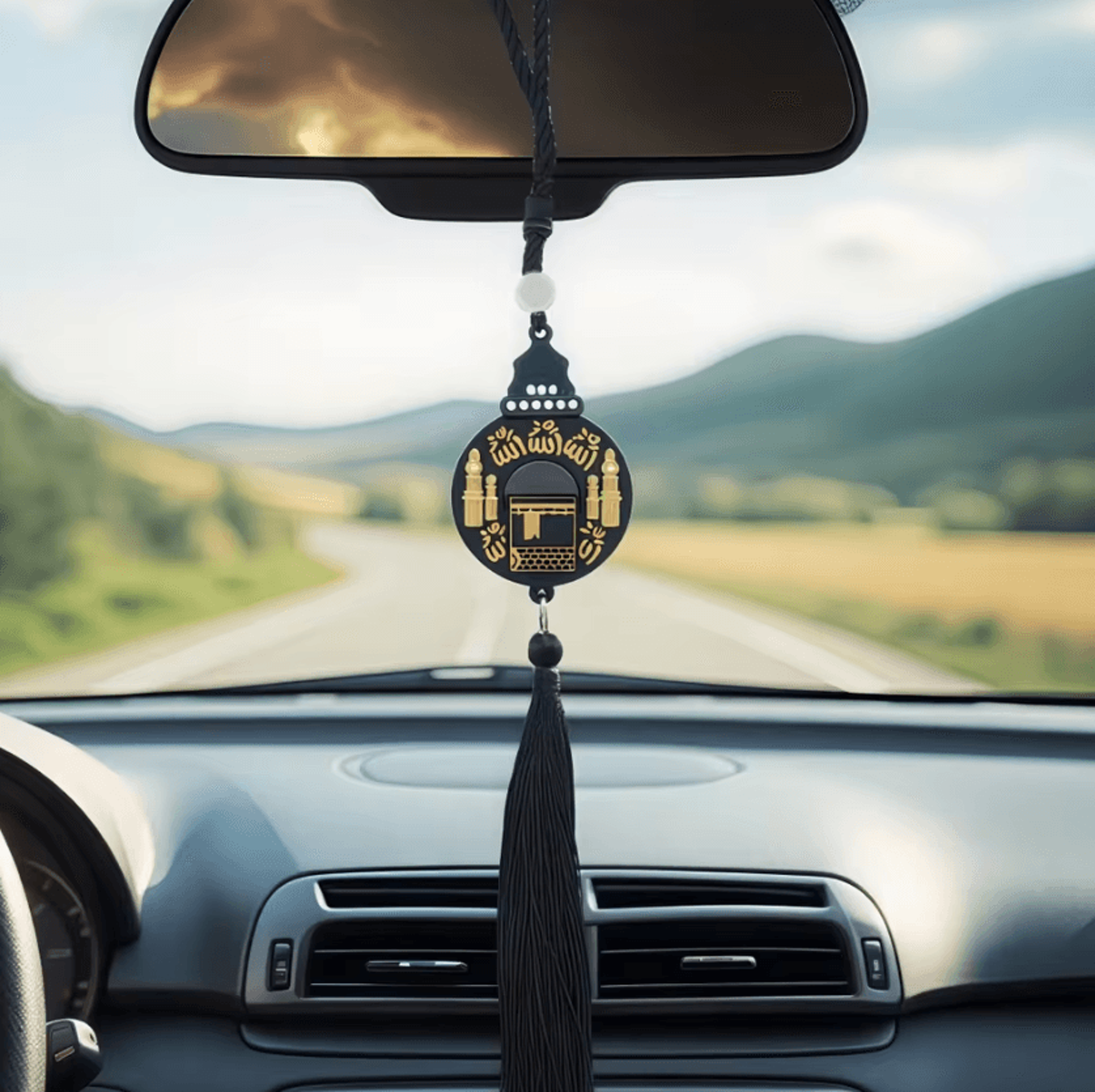 islamic rearview mirror hanging ornament – elegant muslim tassel car pendant decoration