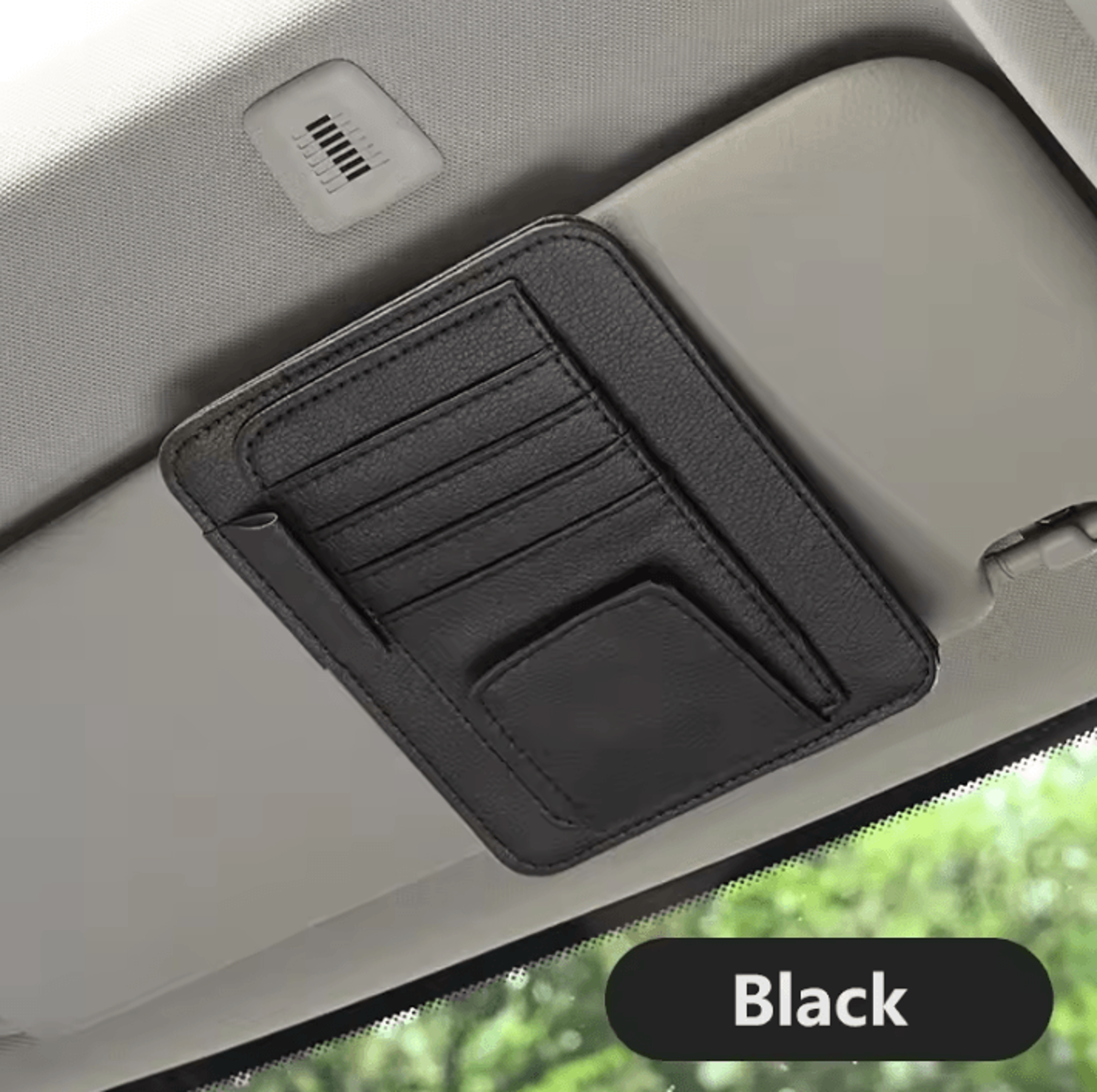 MultiFunction Car Sun Visor Organizer Clip  Glasses Holder Card  Cash Storage Bag 0