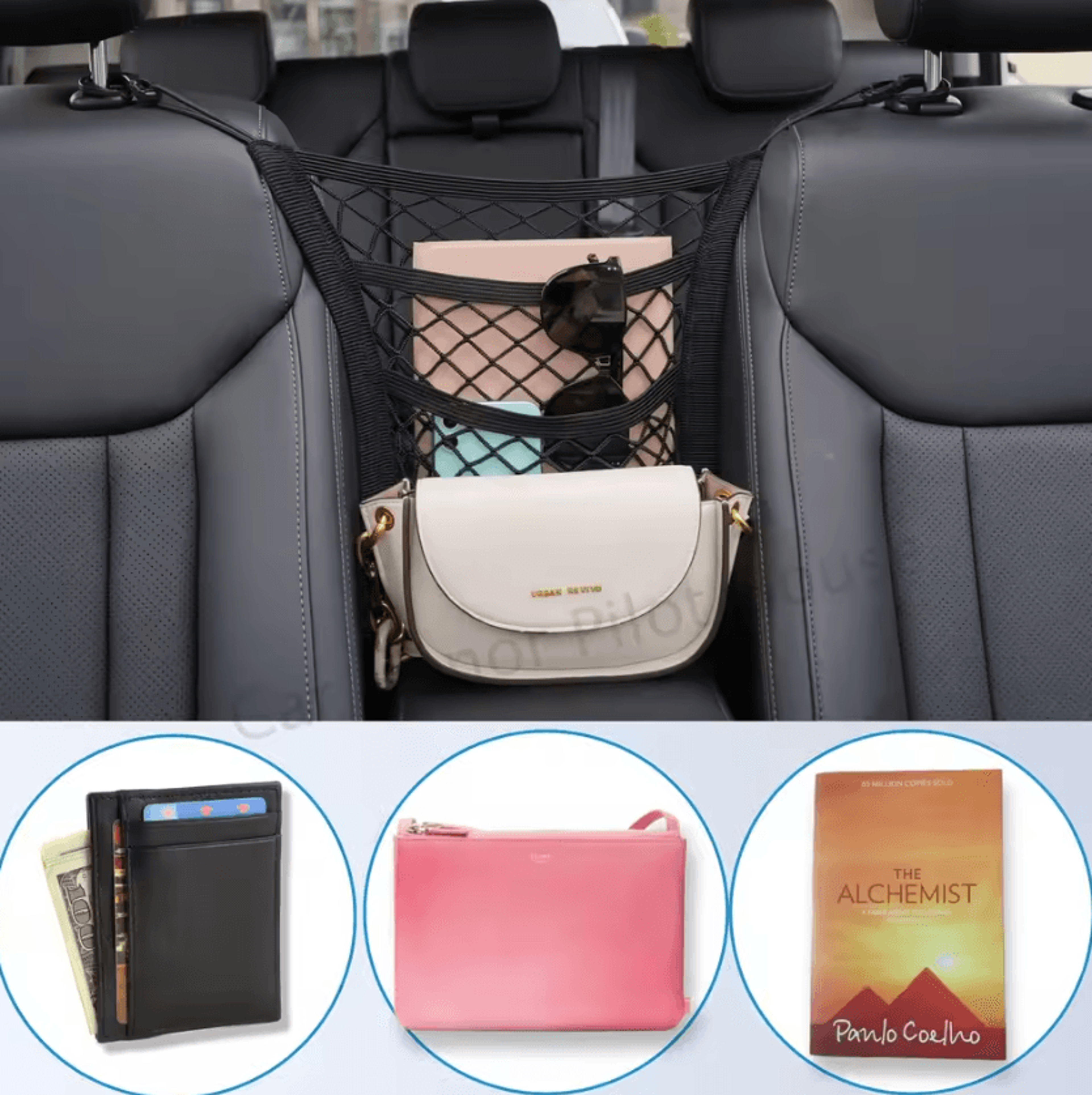 3Layer Car Mesh Organizer Net  Seat Back Storage Barrier For Pets Kids  Essentials 3