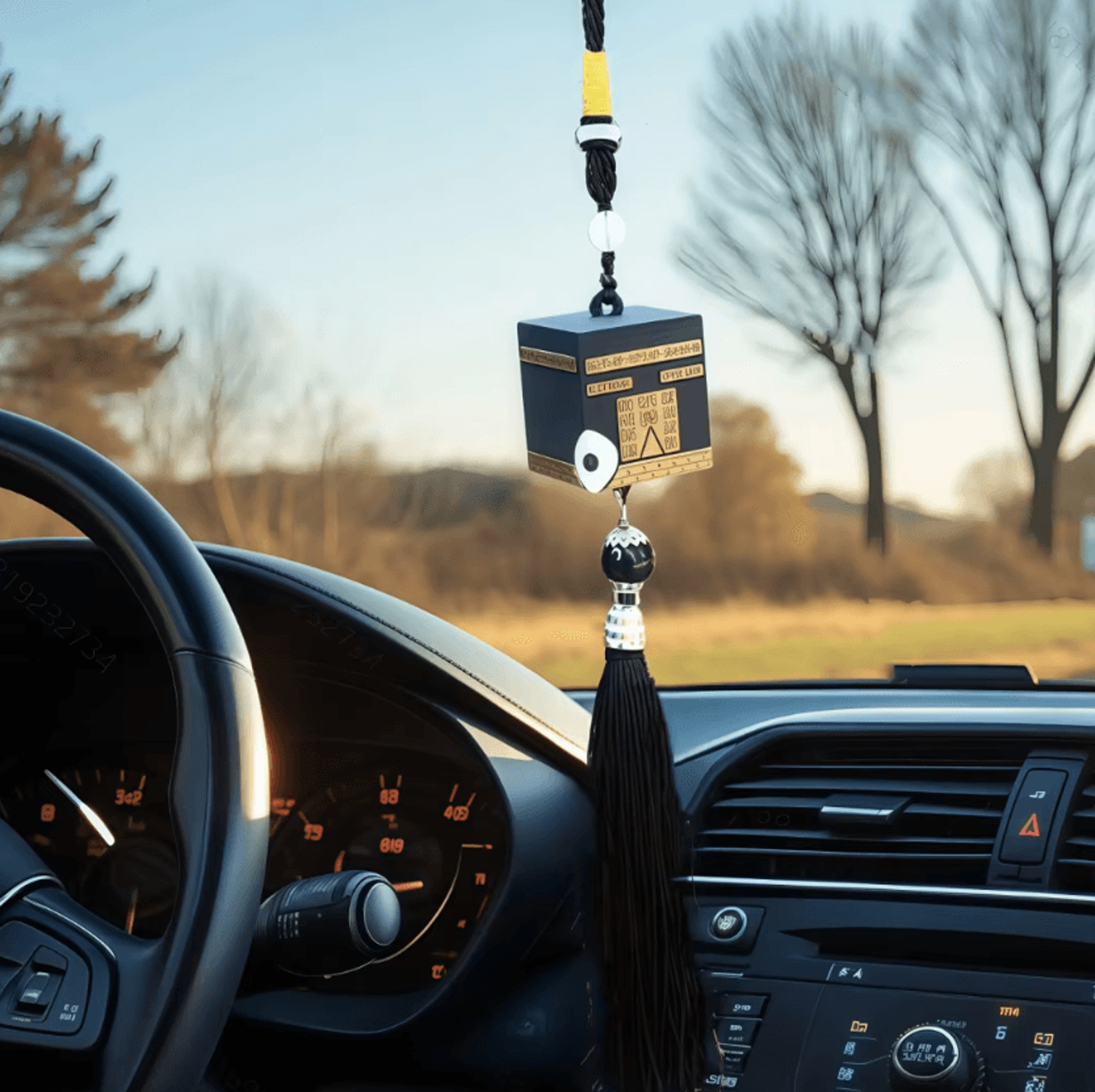 islamic rearview mirror hanging charm – elegant ramadan & eid car decor ornament